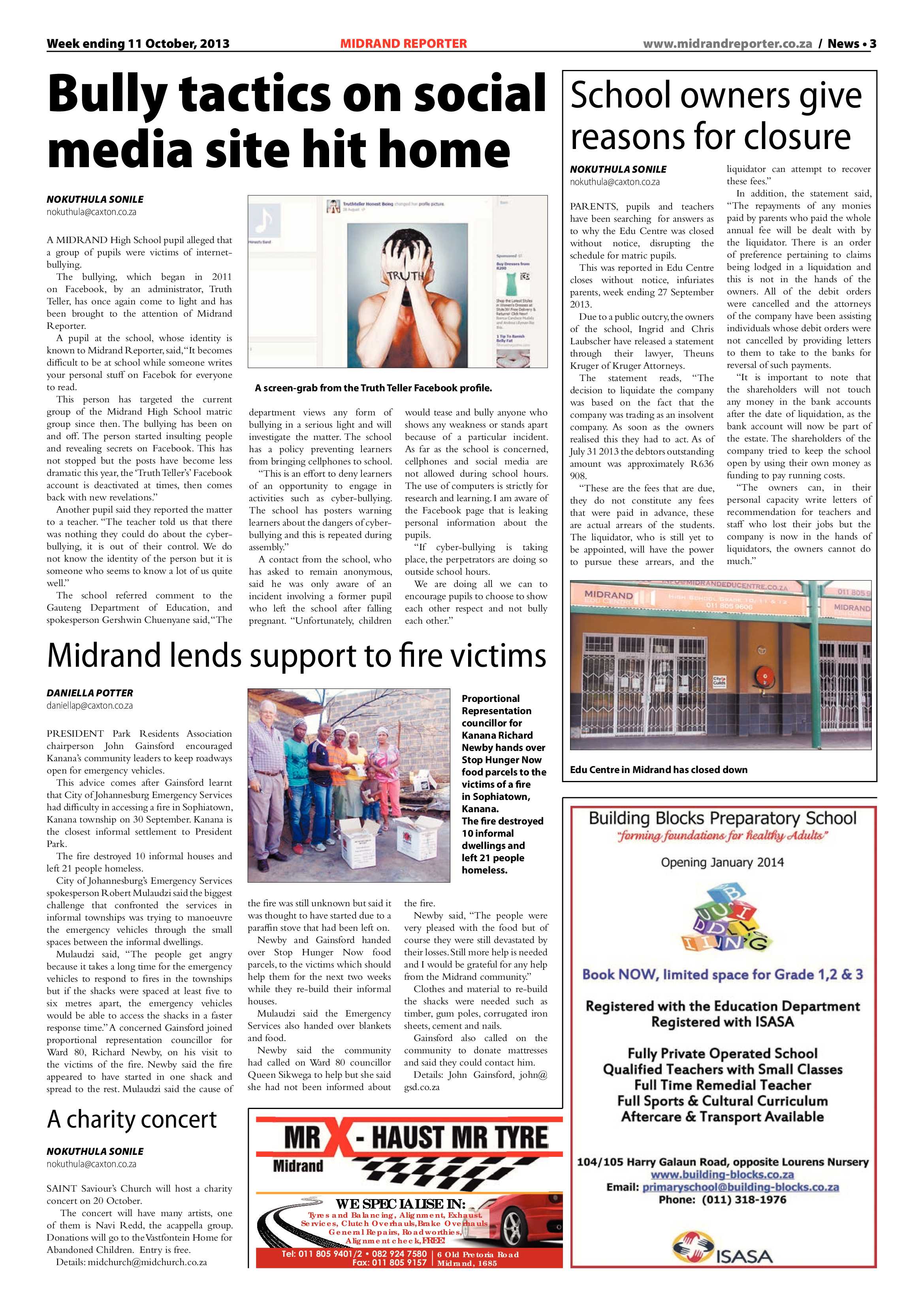 Midrand Reporter 11 October 2013 page 3