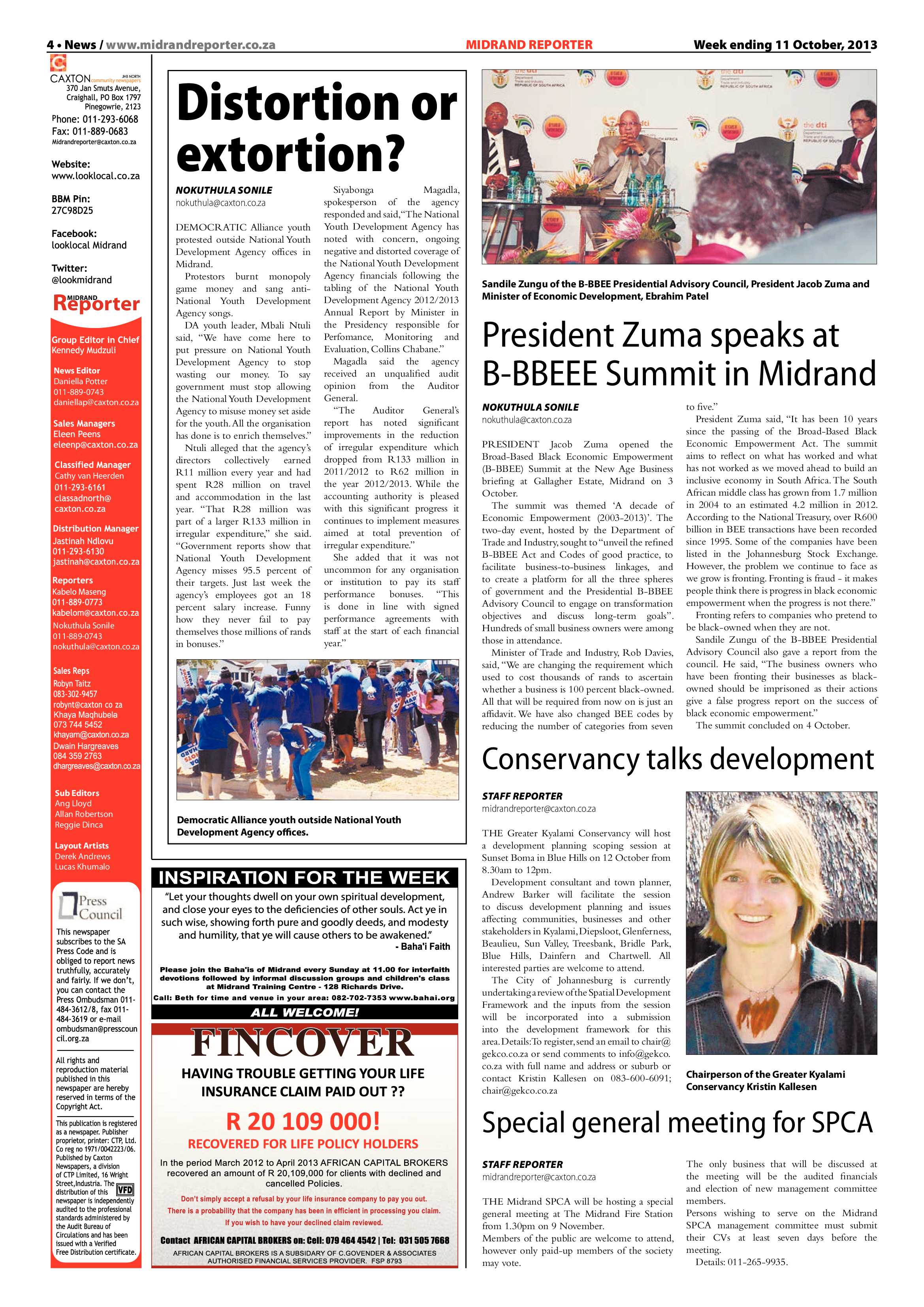 Midrand Reporter 11 October 2013 page 4