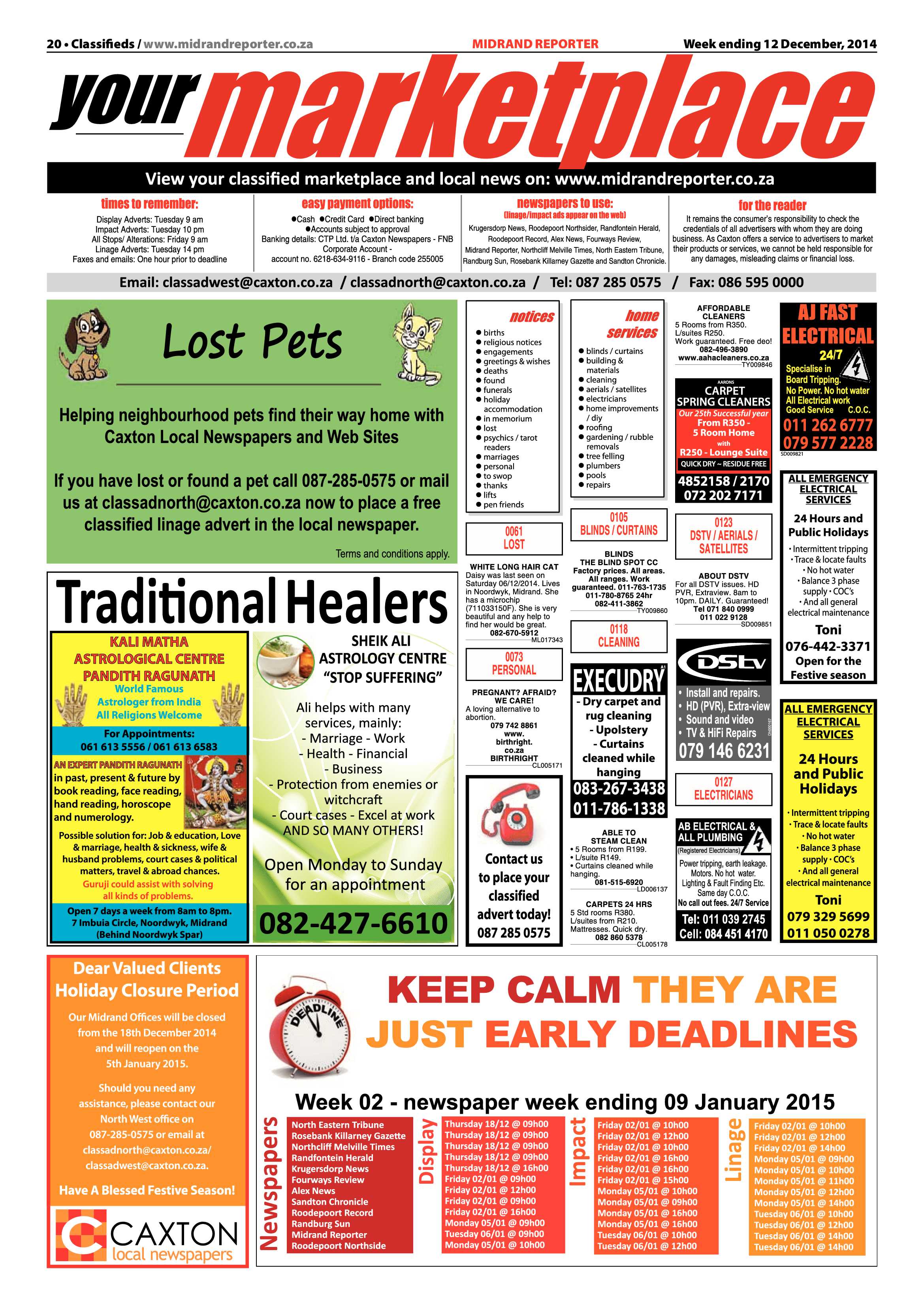 Midrand Reporter 12 December 2014 page 20