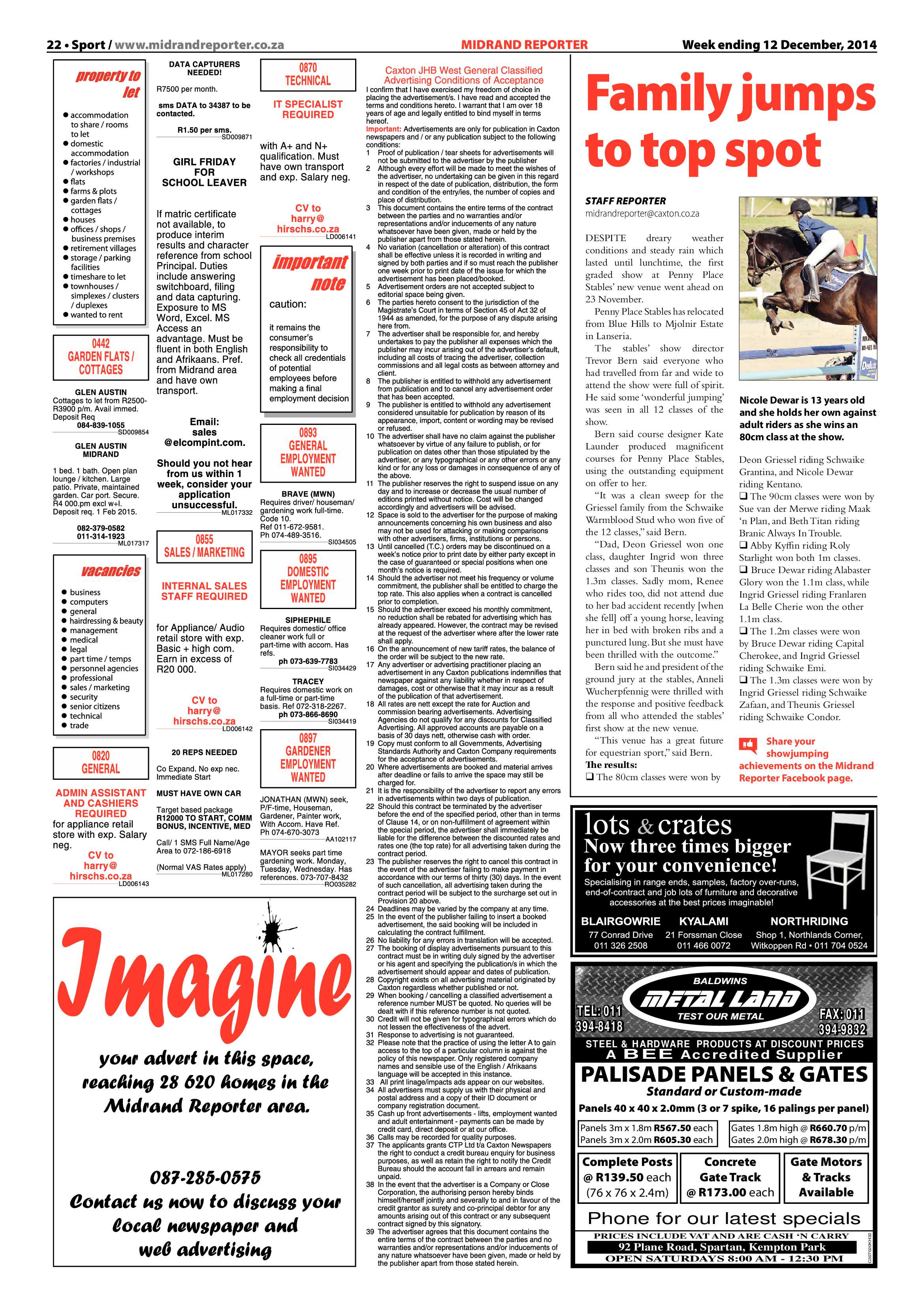 Midrand Reporter 12 December 2014 page 22