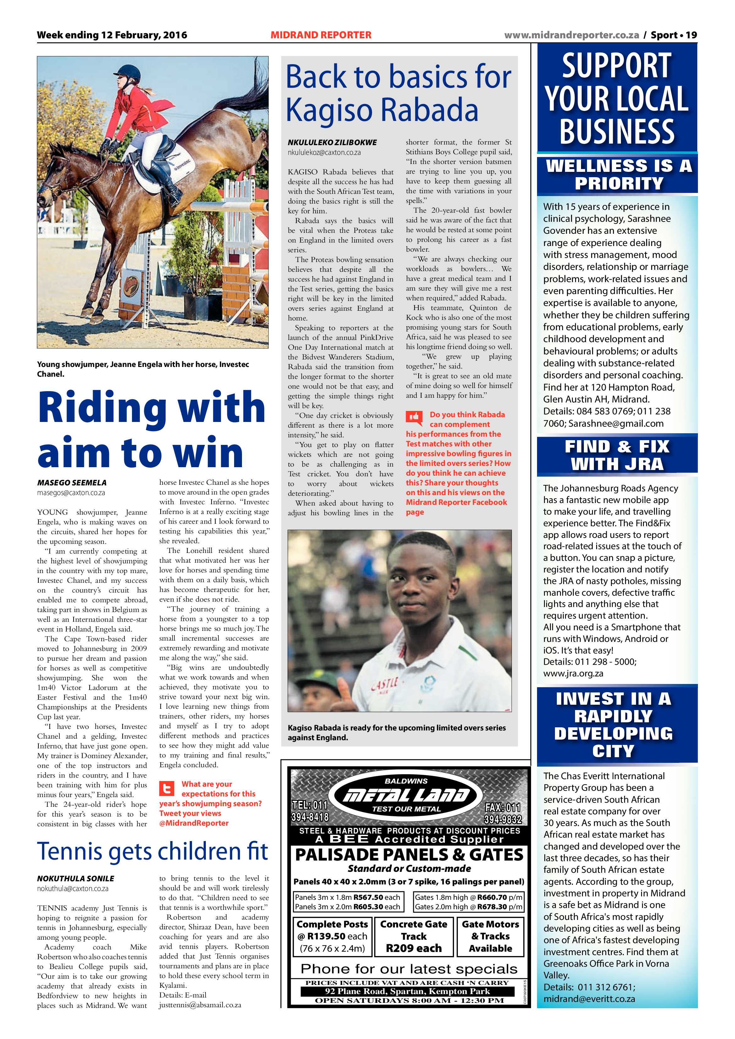 Midrand Reporter 12 February 2016 page 19