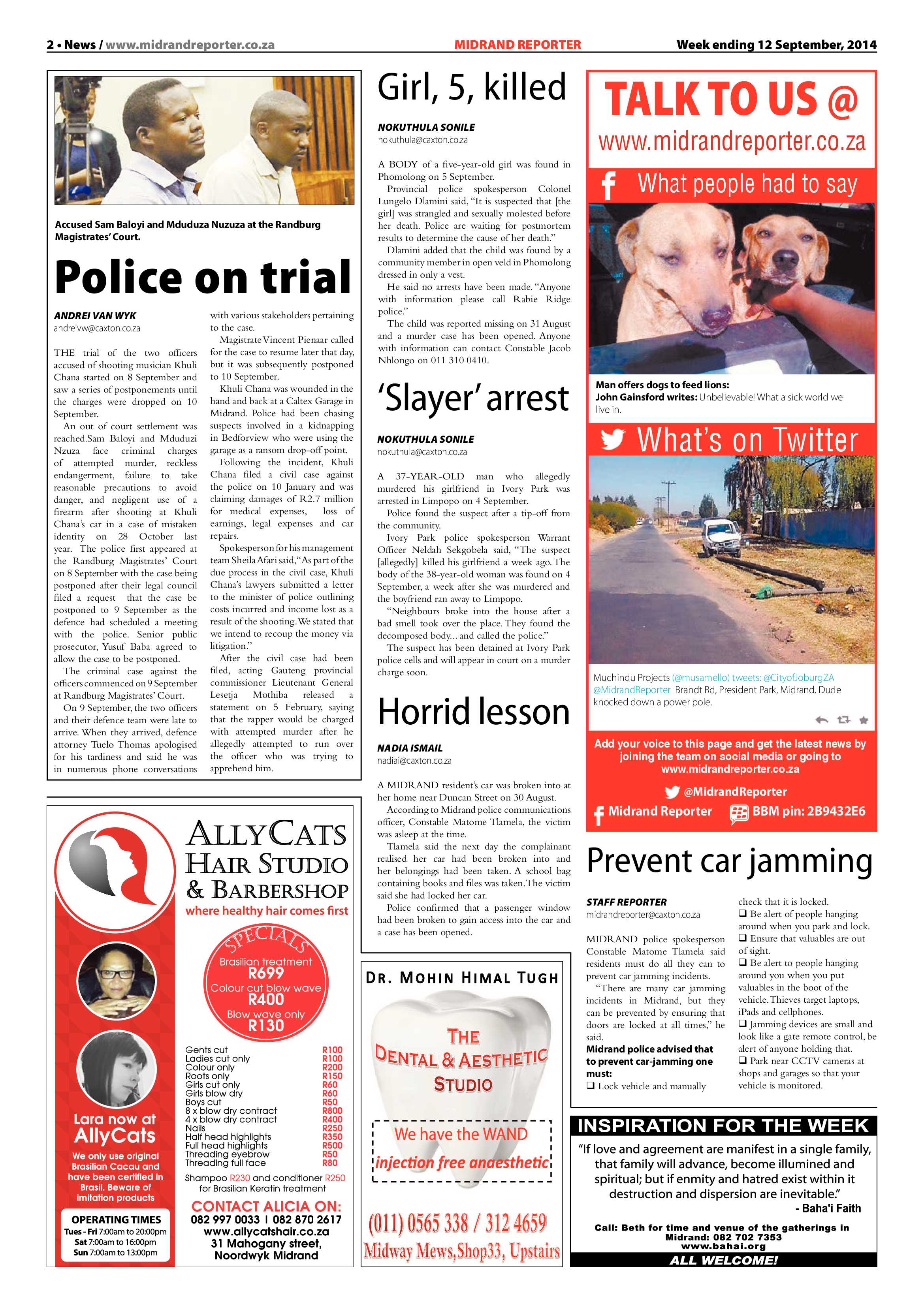 Midrand Reporter 12 September 2014 page 2