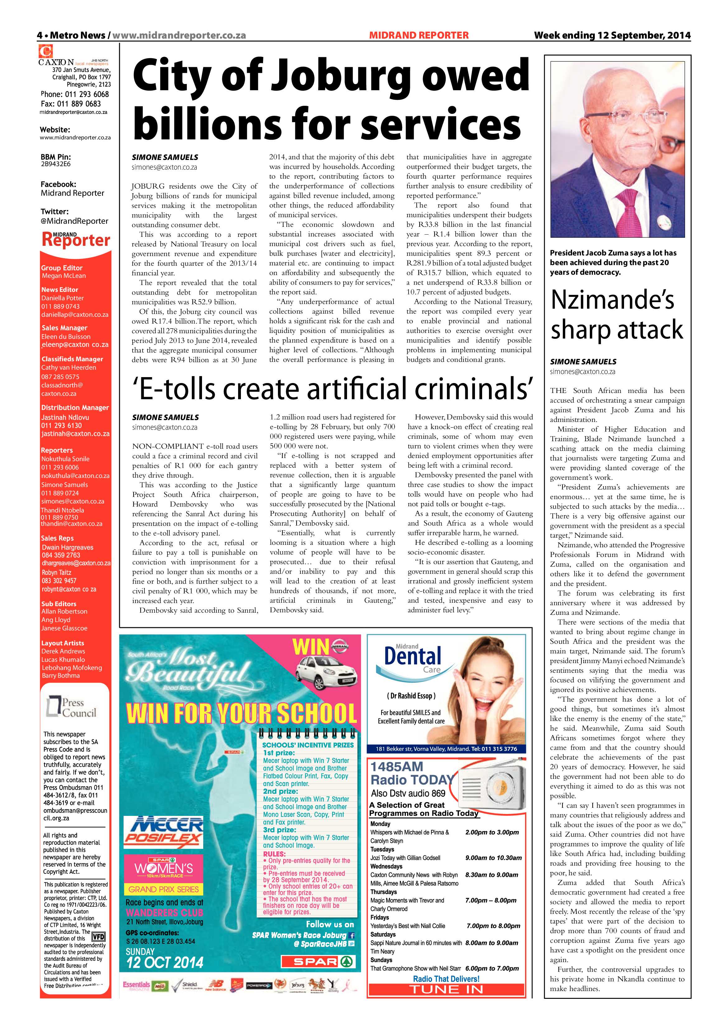 Midrand Reporter 12 September 2014 page 4