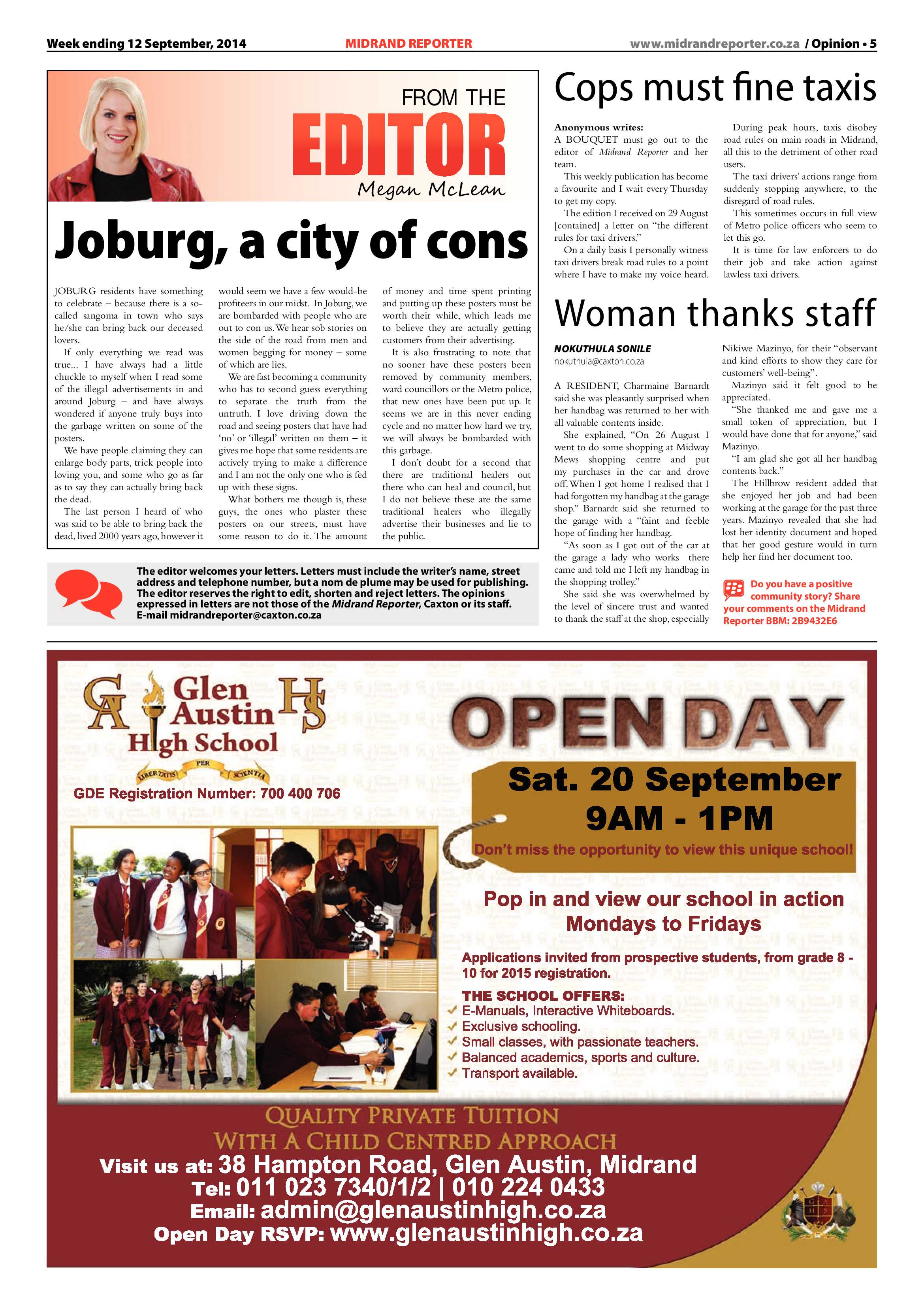 Midrand Reporter 12 September 2014 page 5