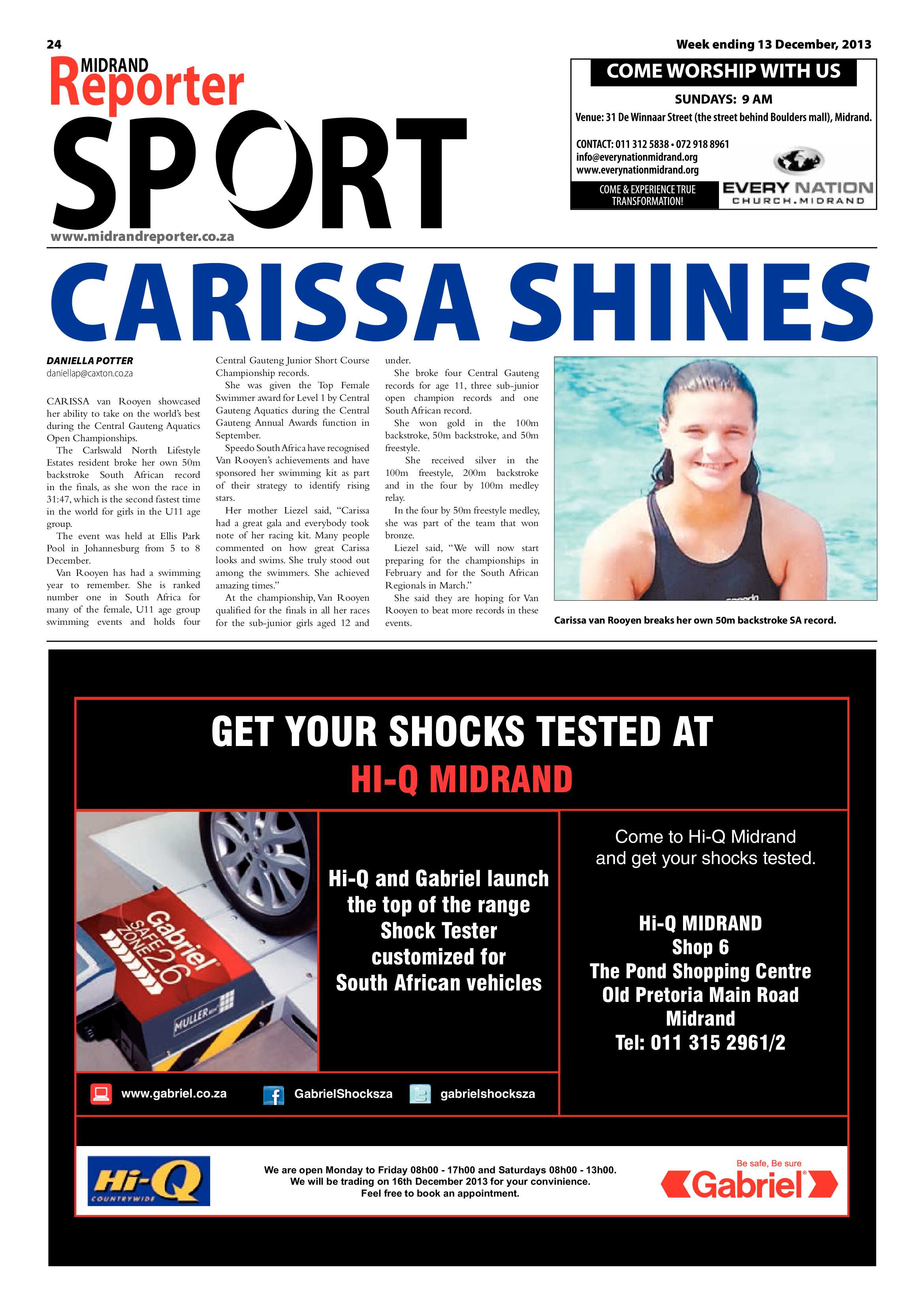 Midrand Reporter 13 December 2013 page 26