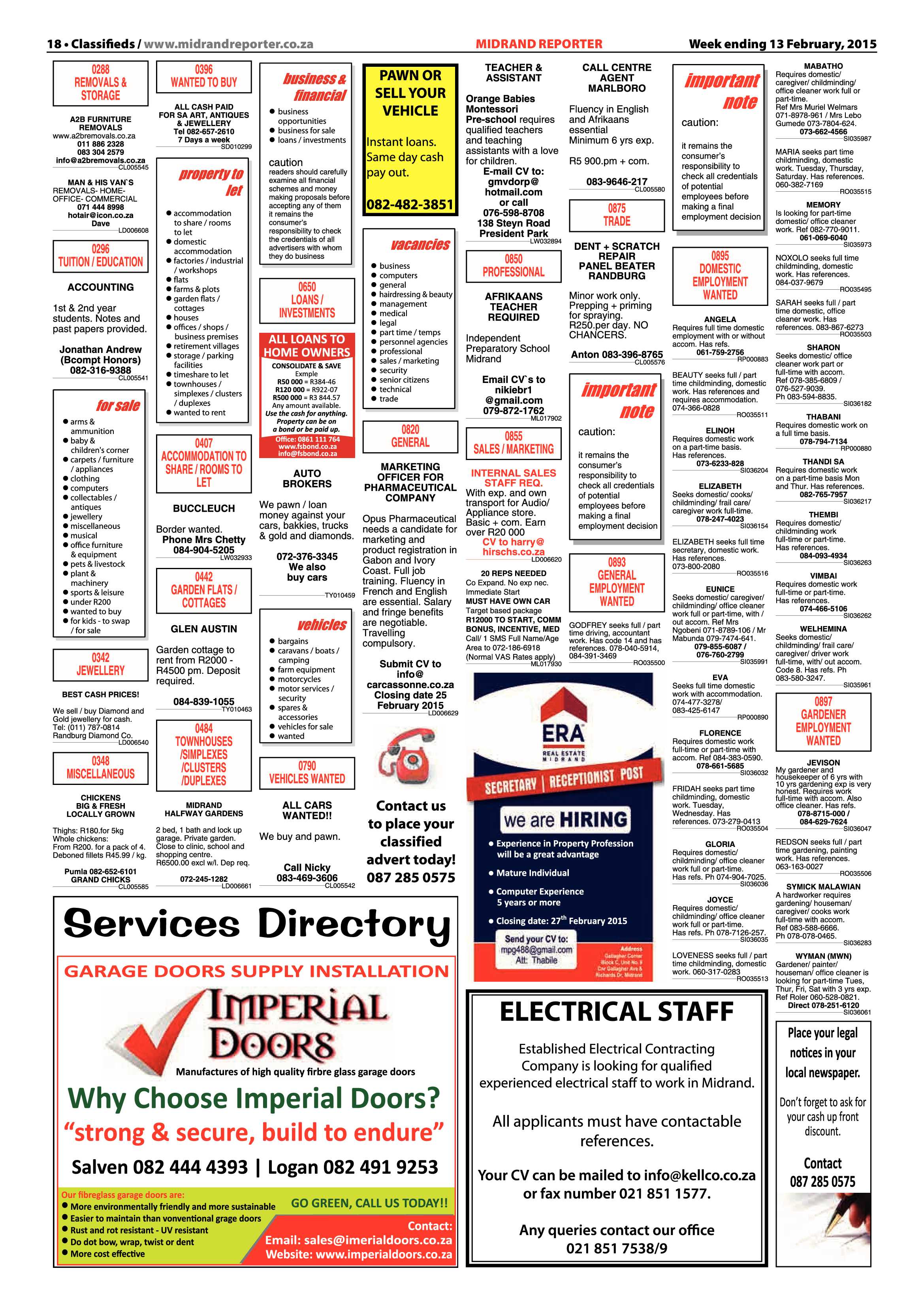 Midrand Reporter 13 February 2015 page 18