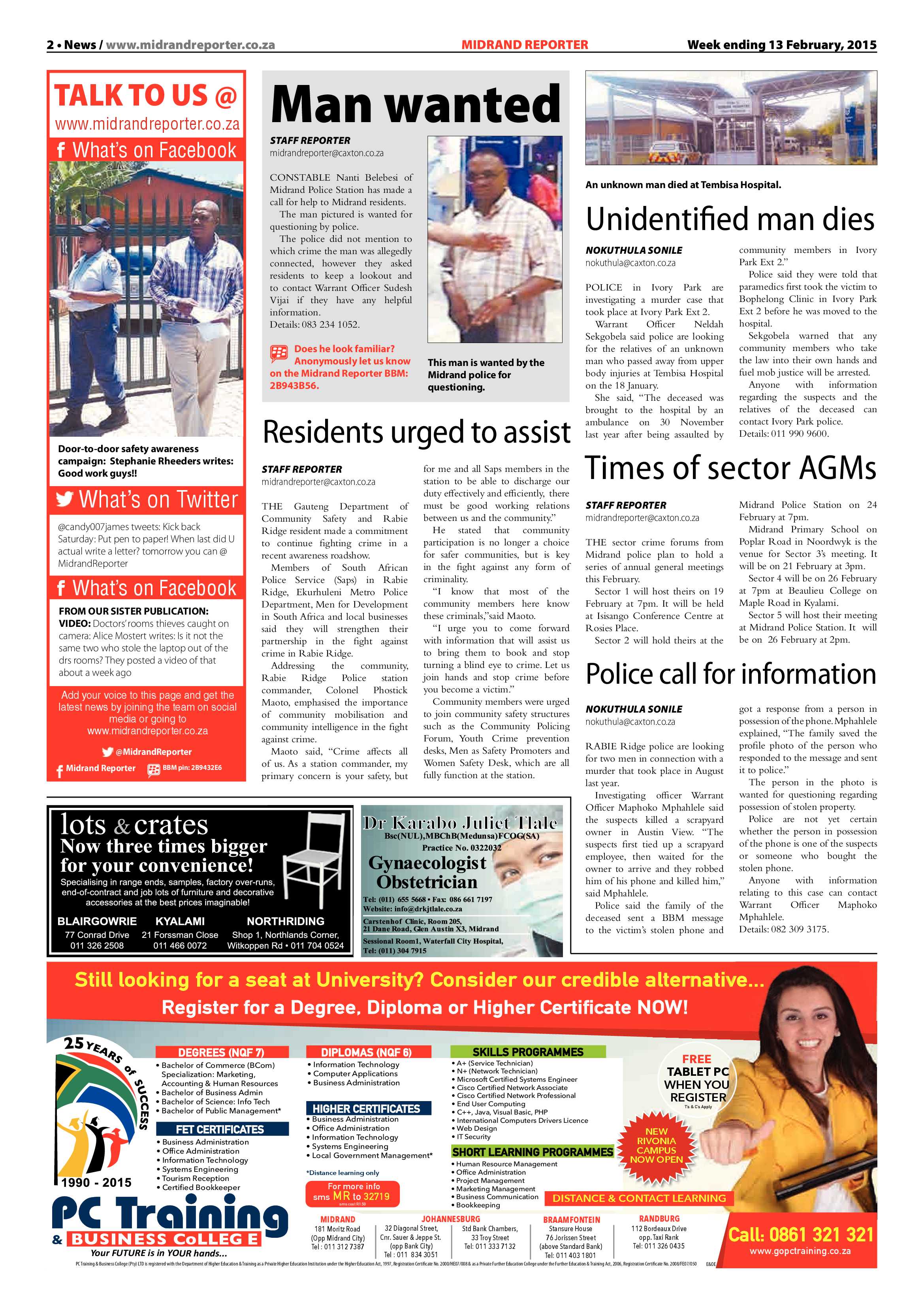 Midrand Reporter 13 February 2015 page 2