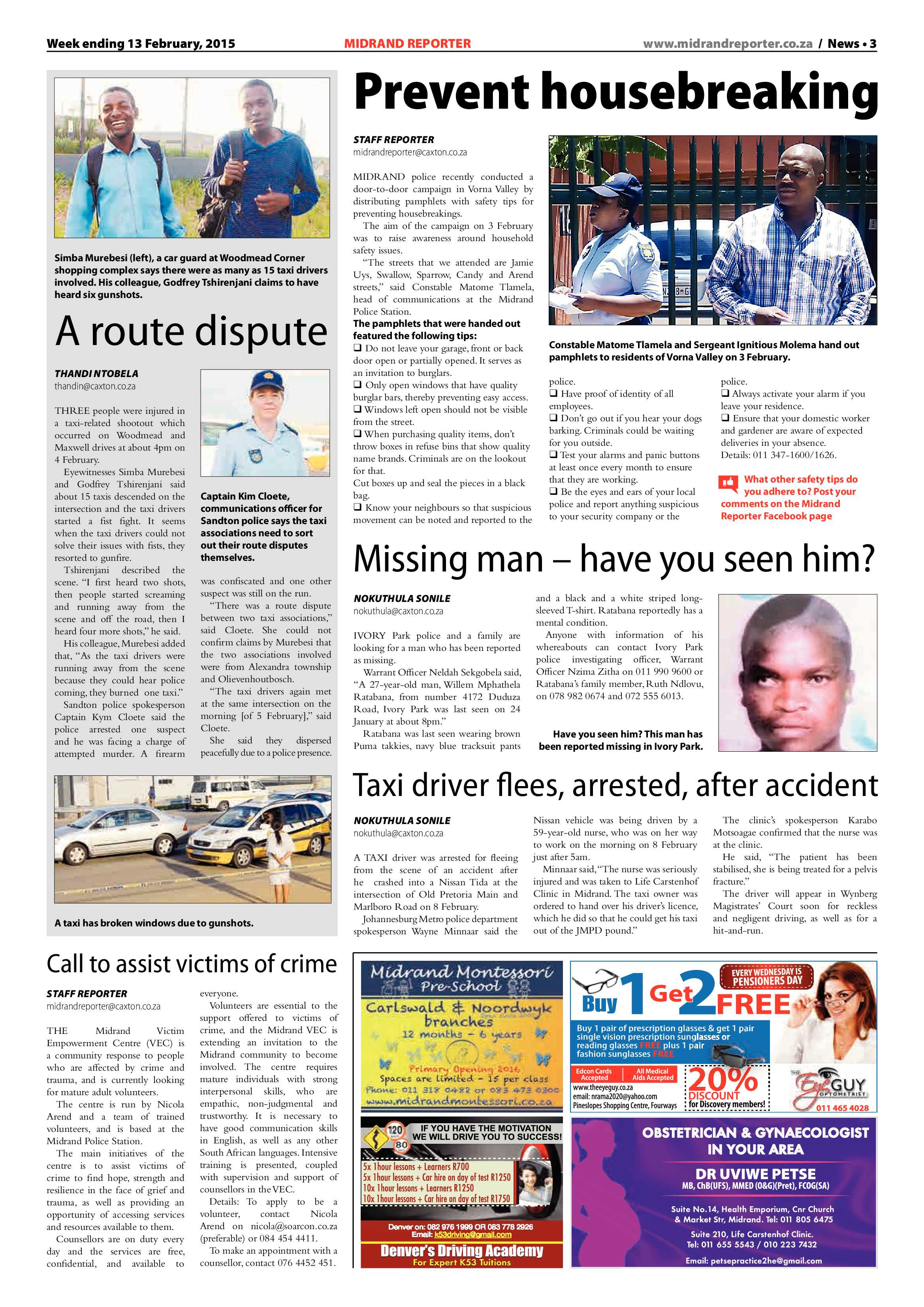 Midrand Reporter 13 February 2015 page 3