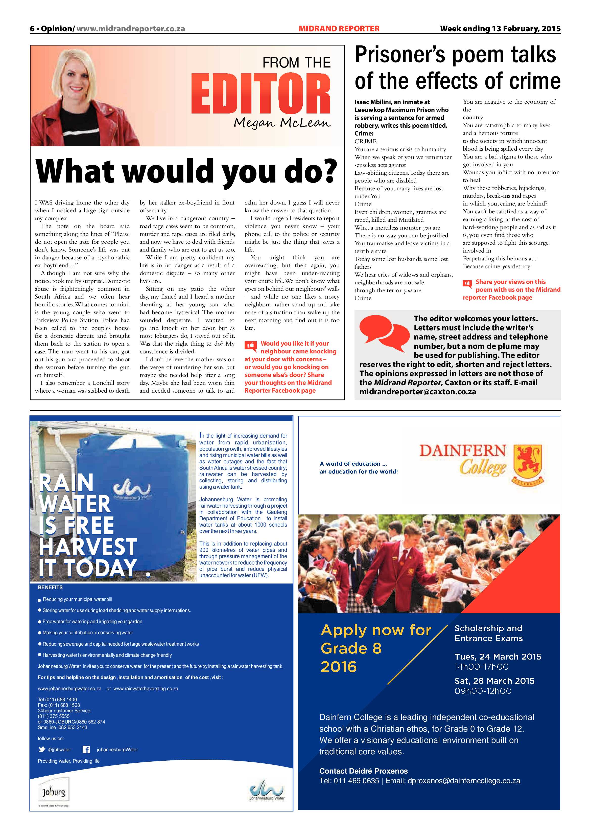 Midrand Reporter 13 February 2015 page 6