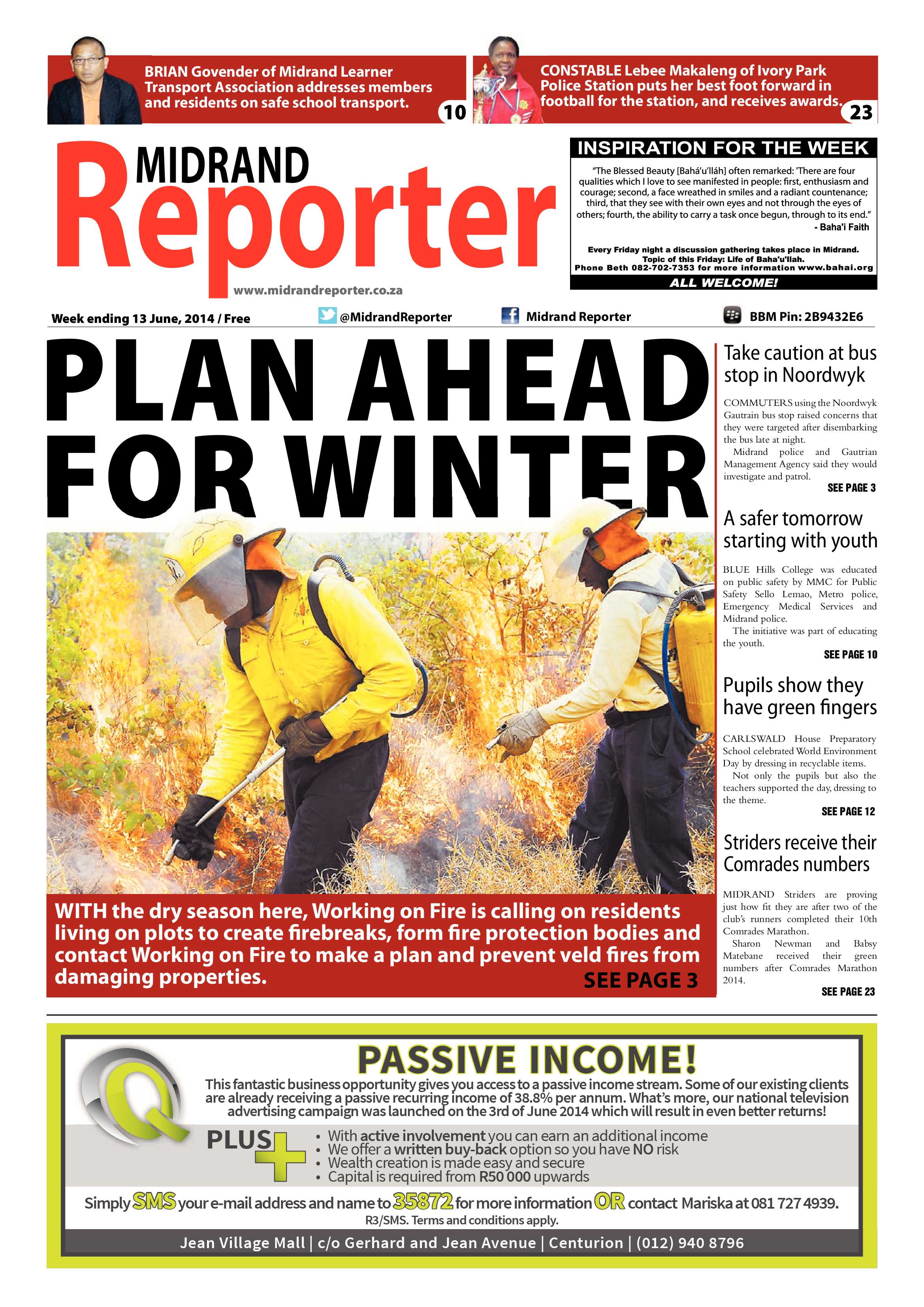 Midrand Reporter 13 June 2014 page 1