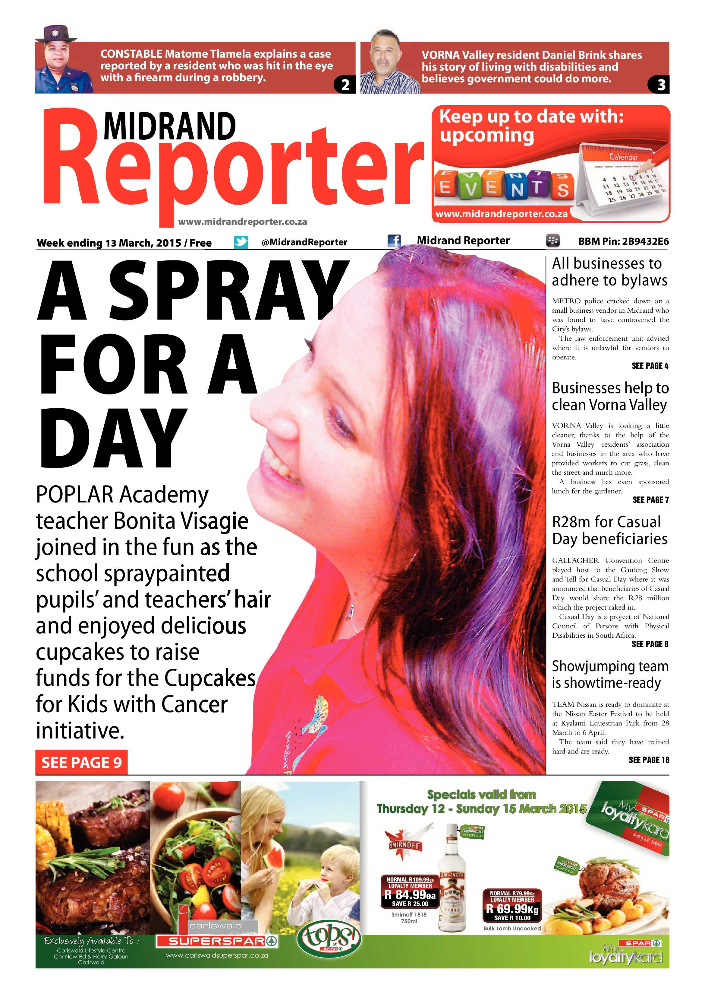 Midrand Reporter 13 March 2015 page 1