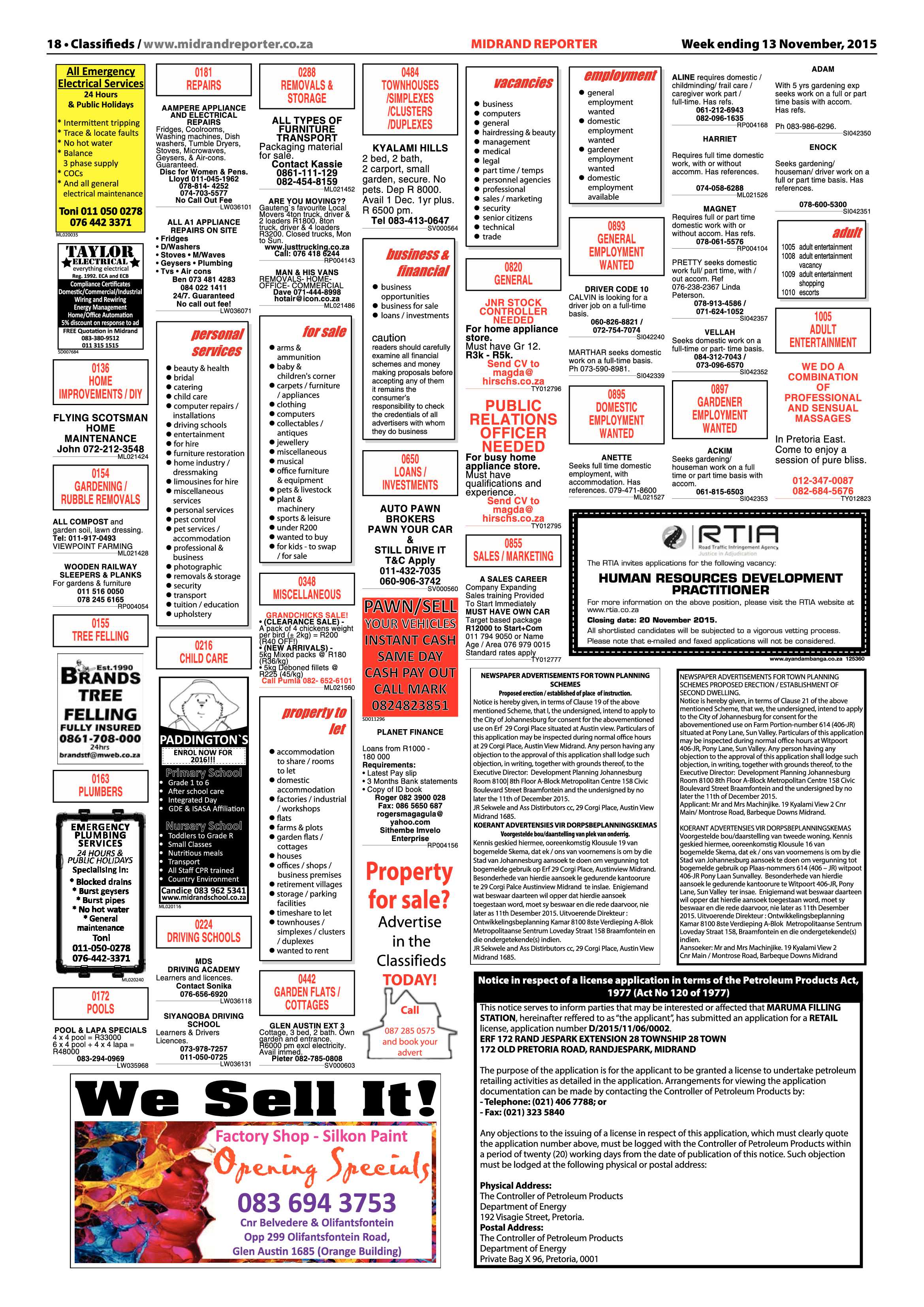 Midrand Reporter 13 November 2015 page 18