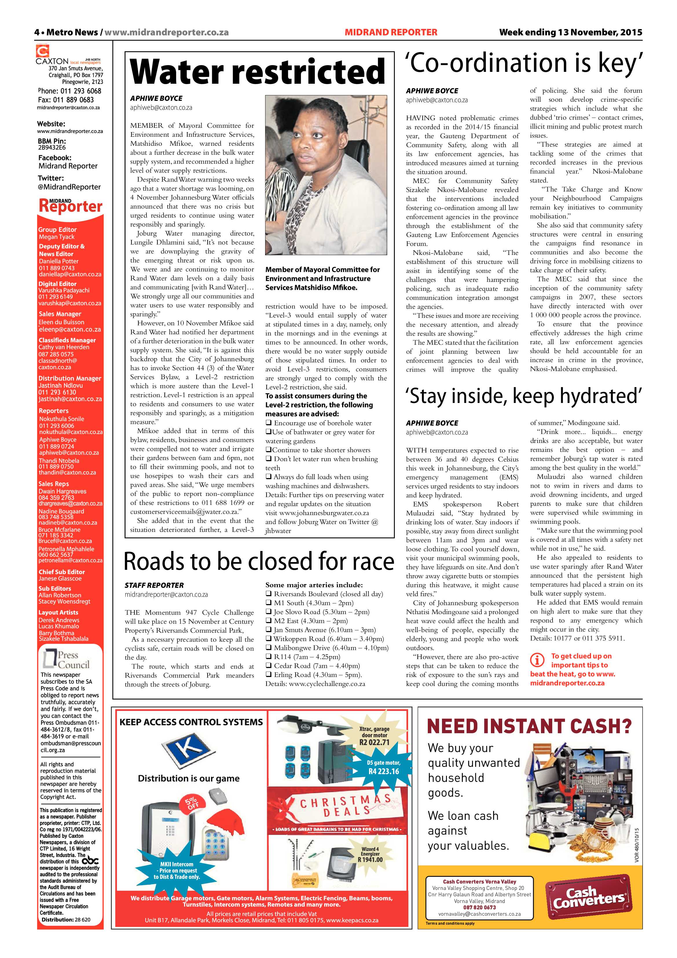 Midrand Reporter 13 November 2015 page 4