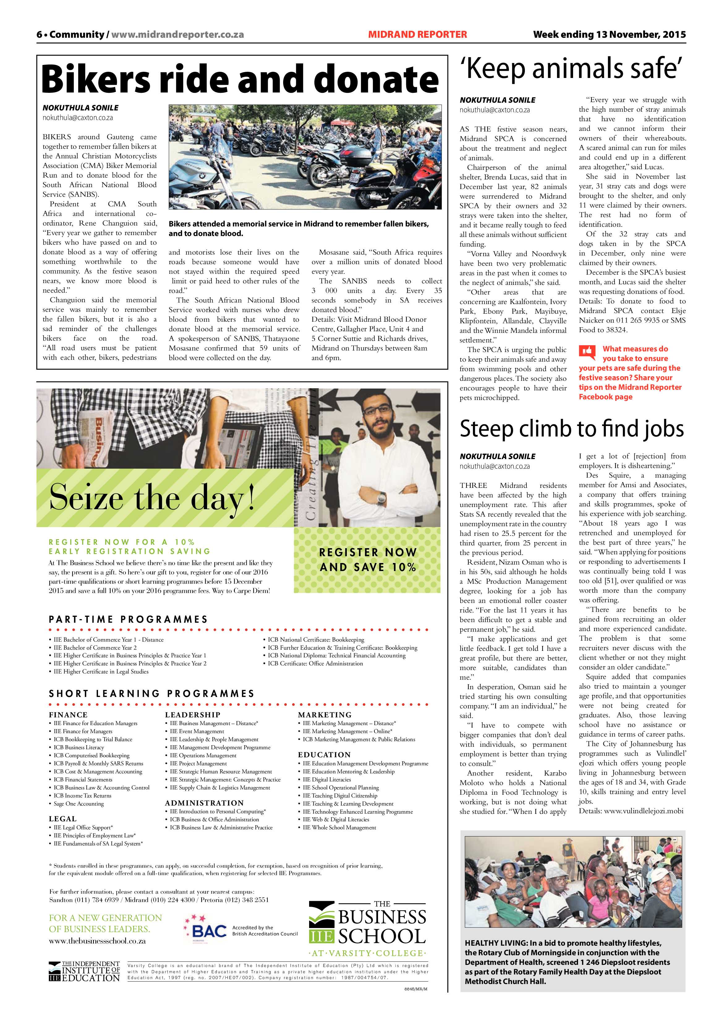 Midrand Reporter 13 November 2015 page 6
