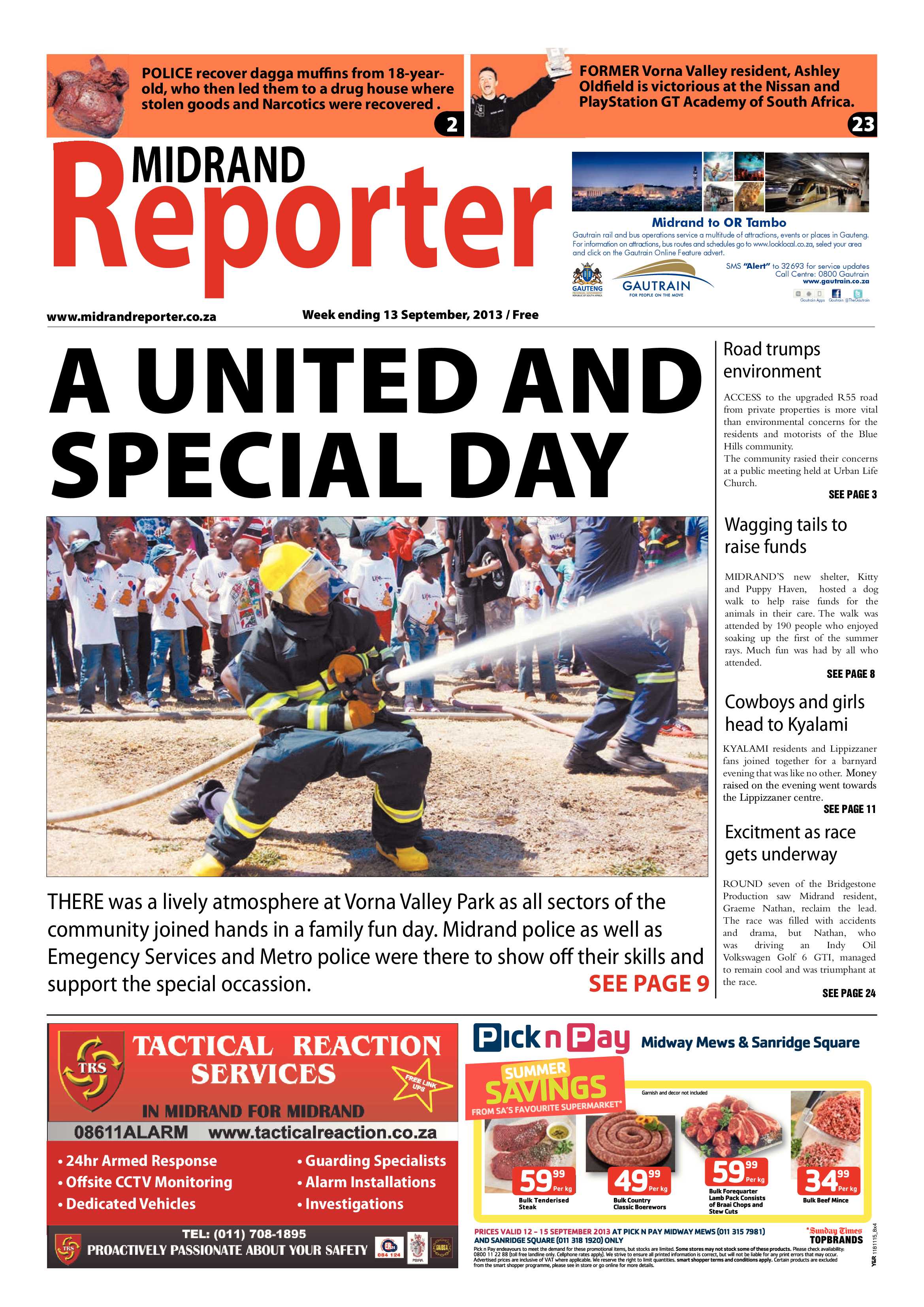 Midrand Reporter 13 September 2013 page 1