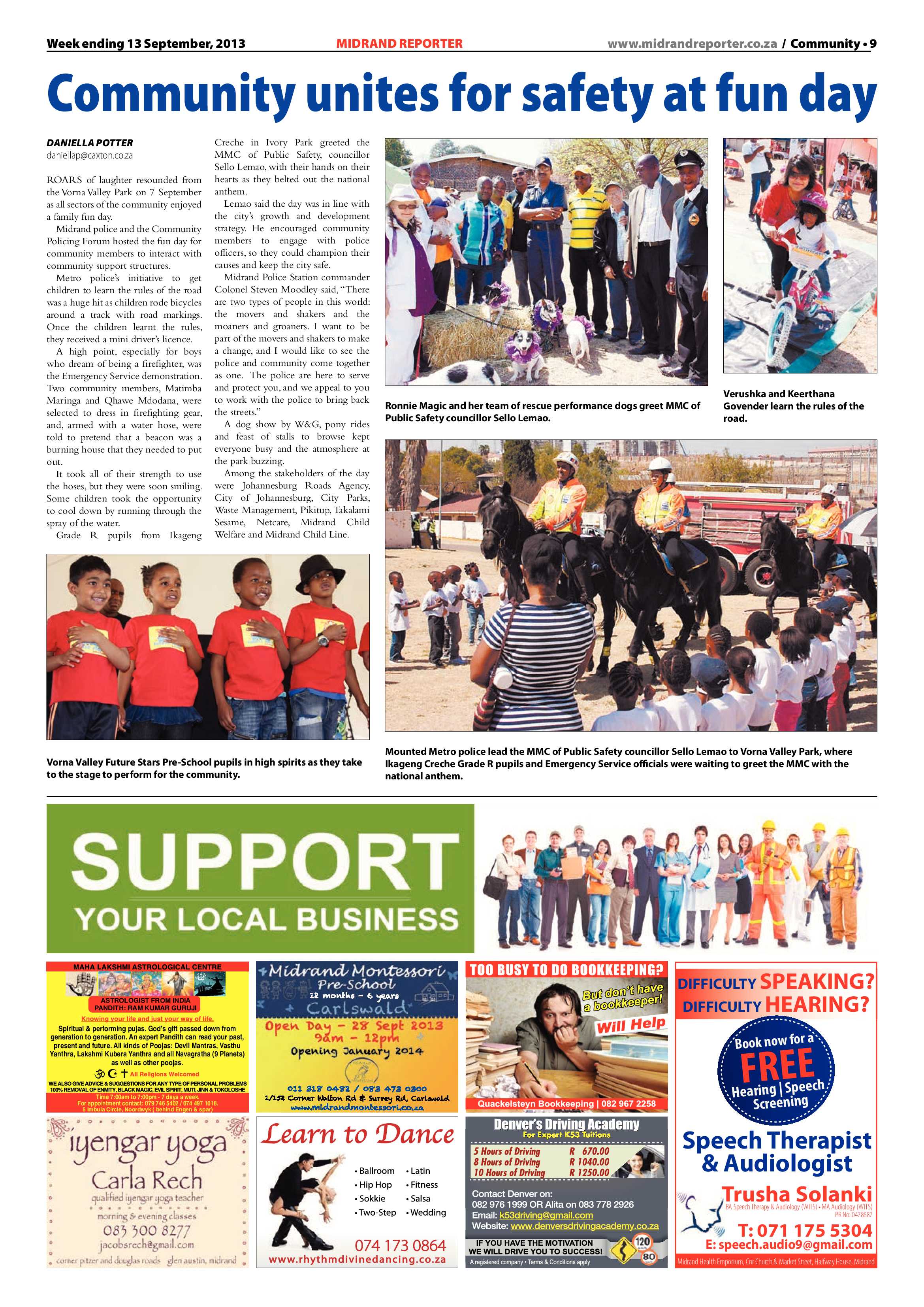 Midrand Reporter 13 September 2013 page 9