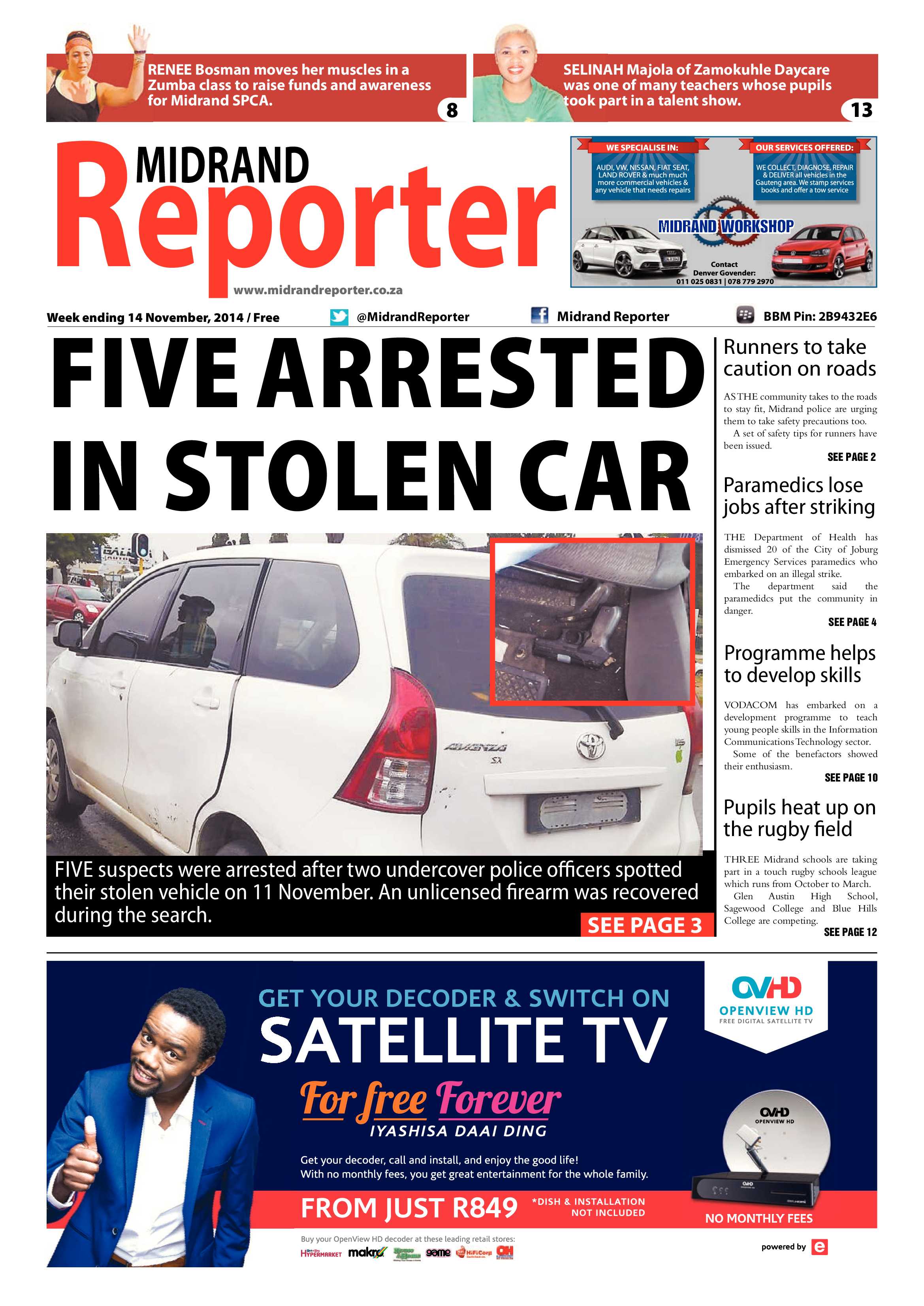 Midrand Reporter 14 November 2014 page 1
