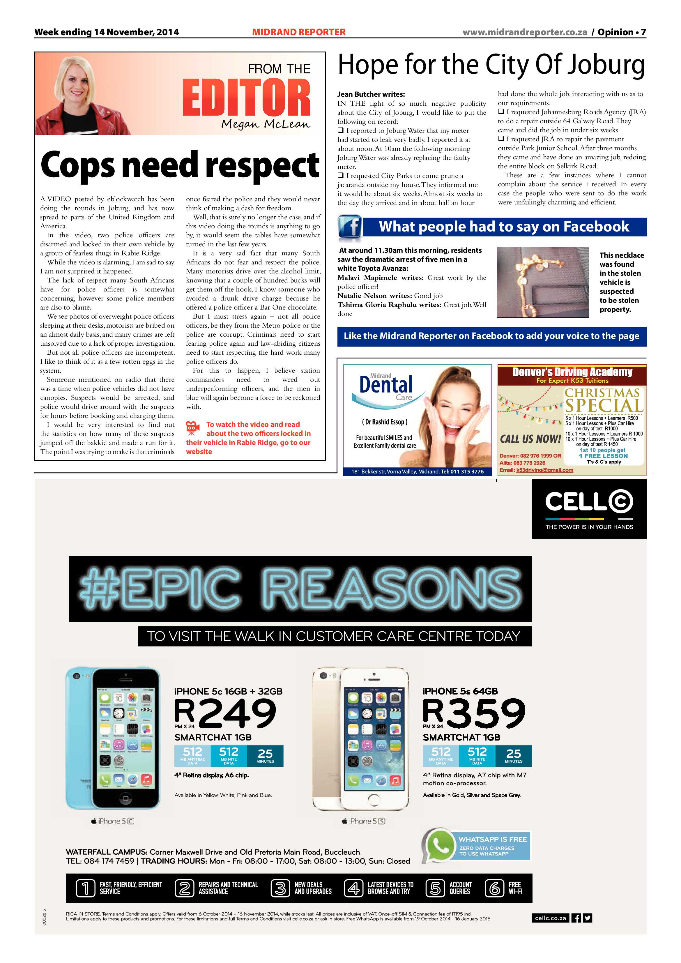 Midrand Reporter 14 November 2014 page 7