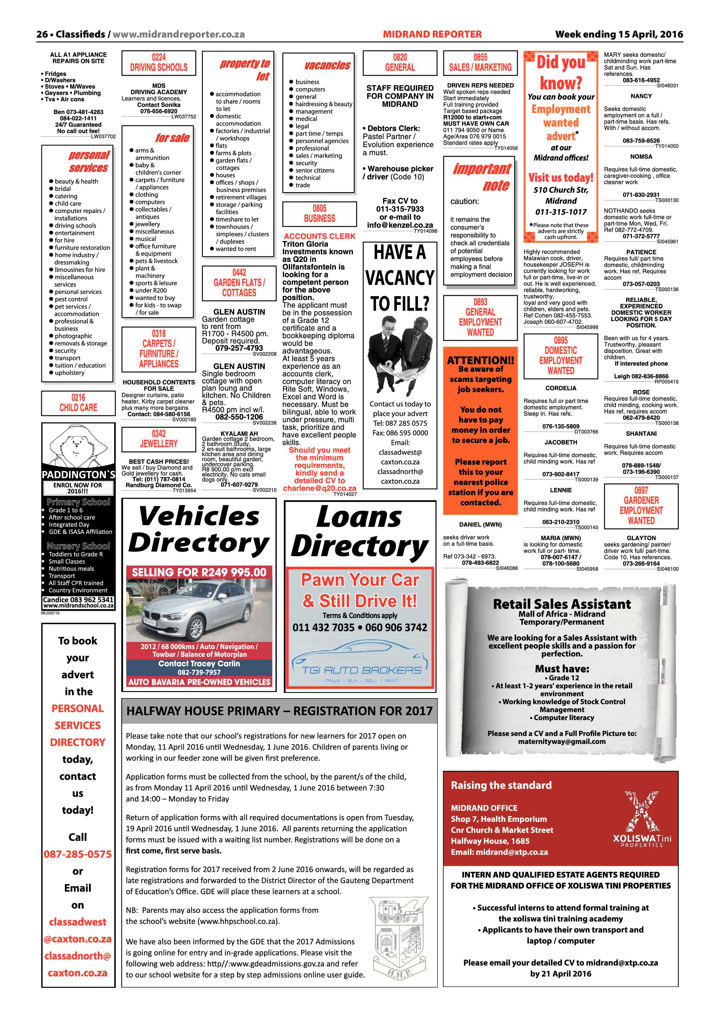 Midrand Reporter 15 April 2016 page 26