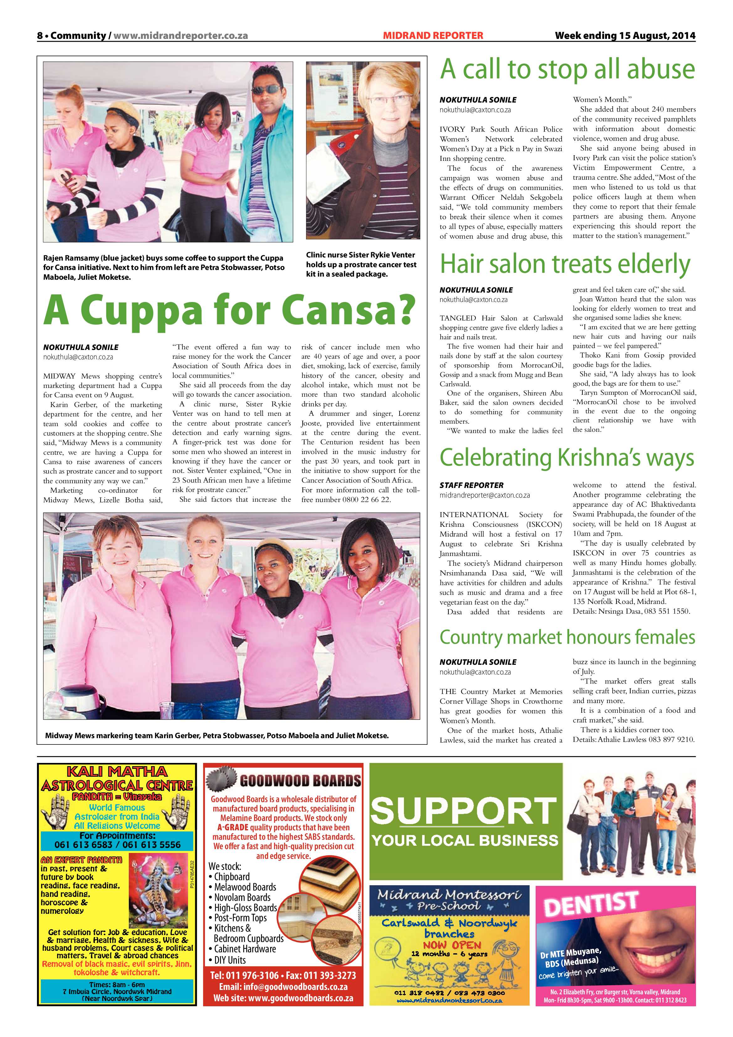 Midrand Reporter 15 August 2014 page 8