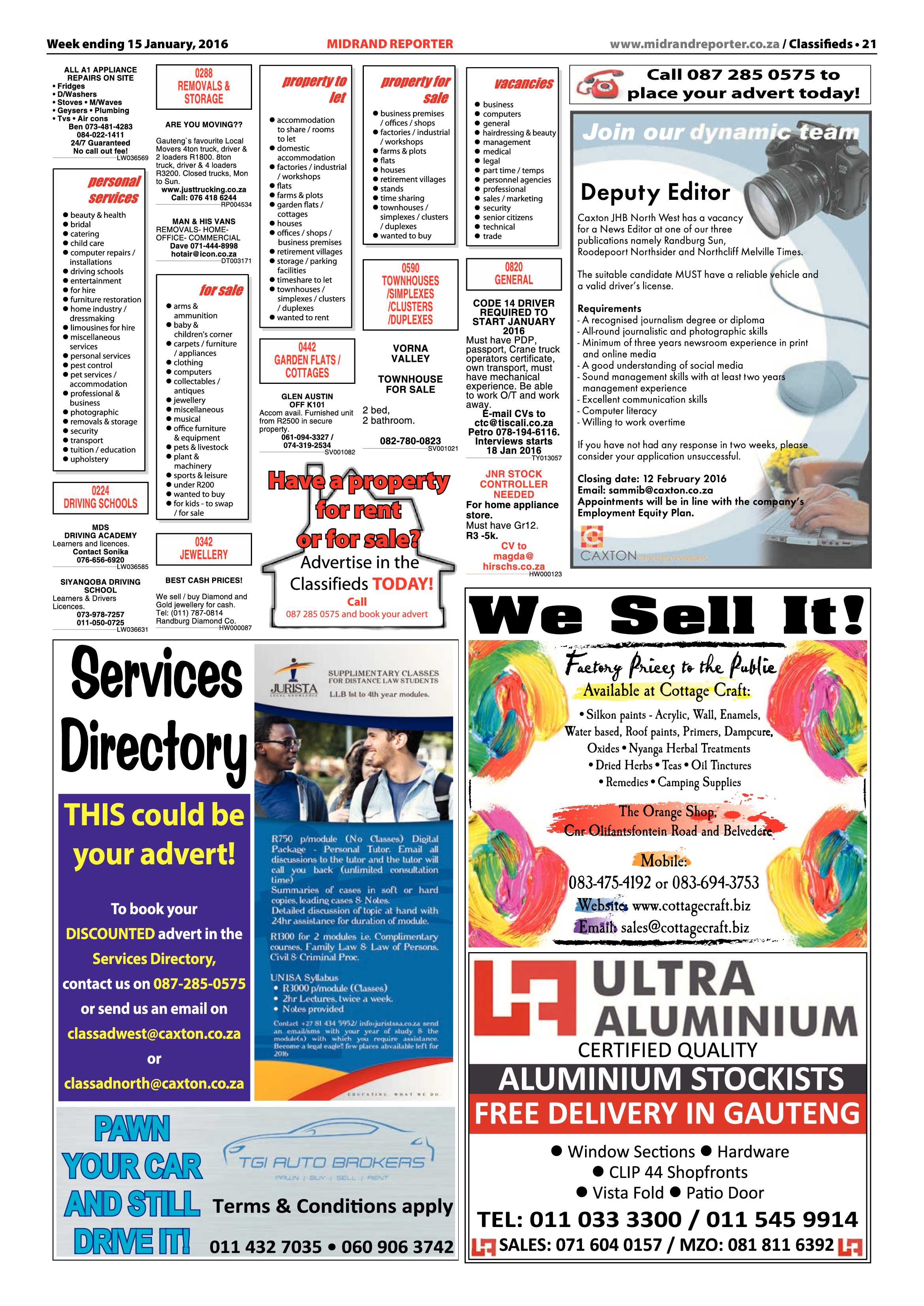 Midrand Reporter 15 January 2016 page 21