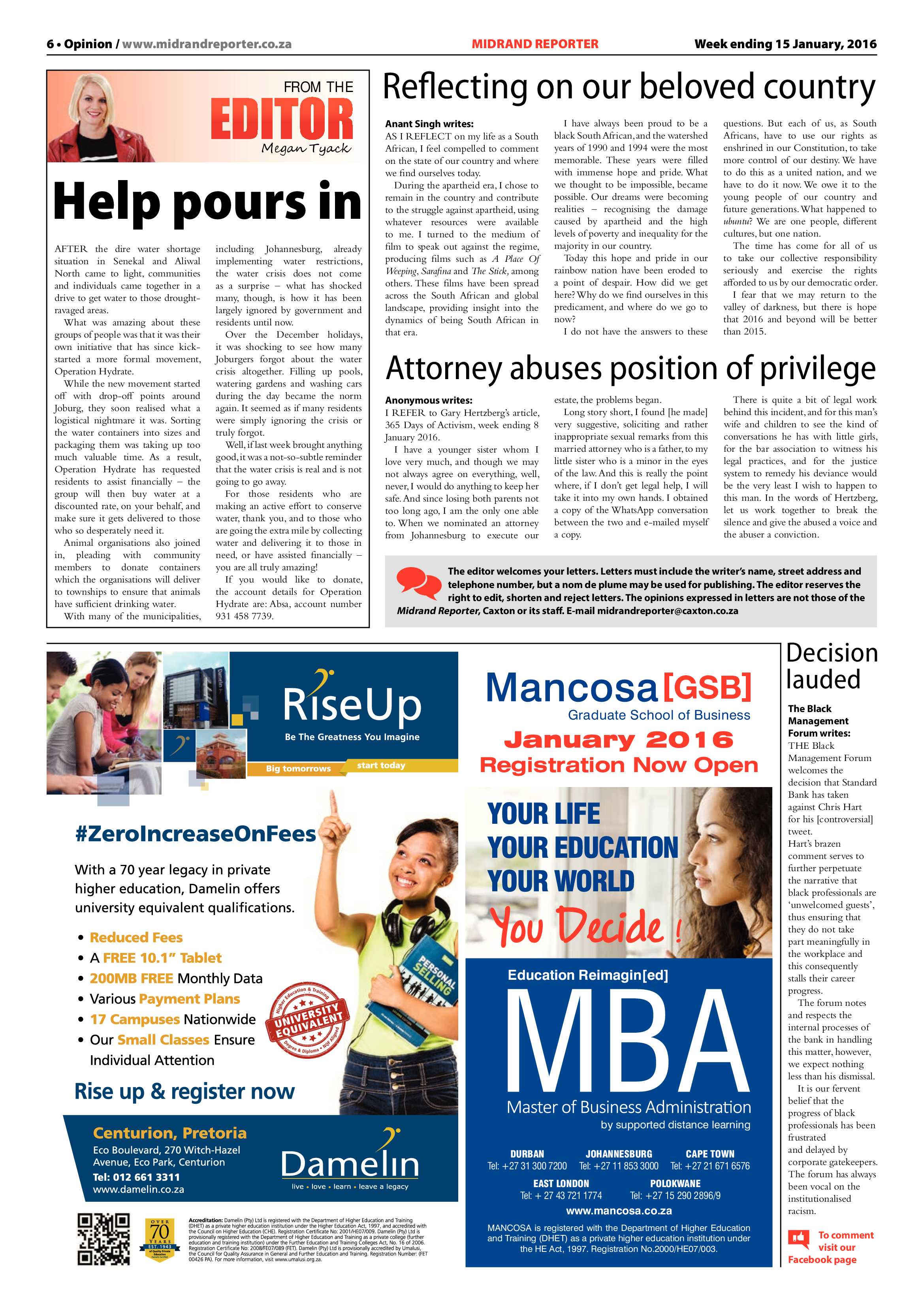Midrand Reporter 15 January 2016 page 6