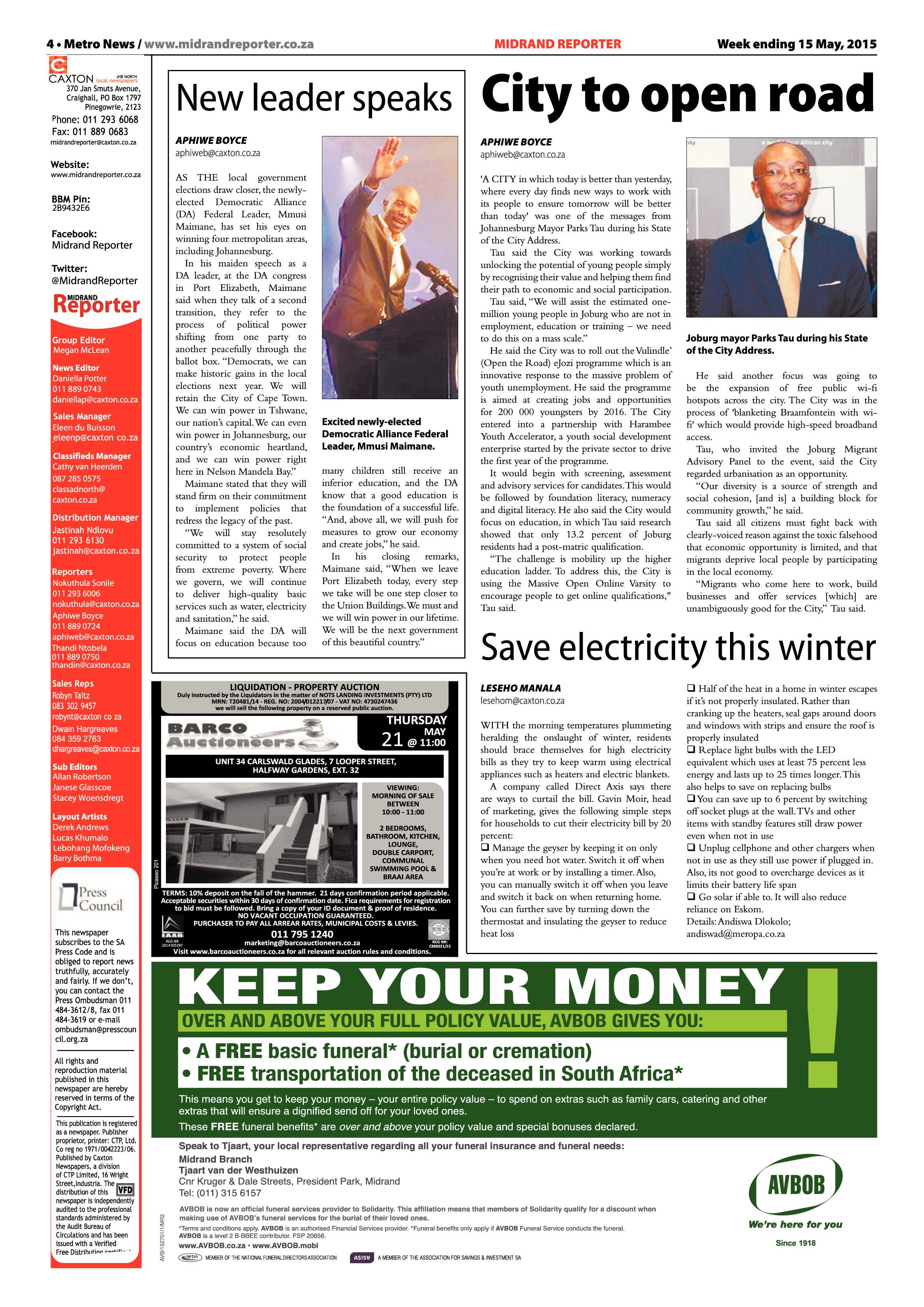Midrand Reporter 15 May 2015 page 4
