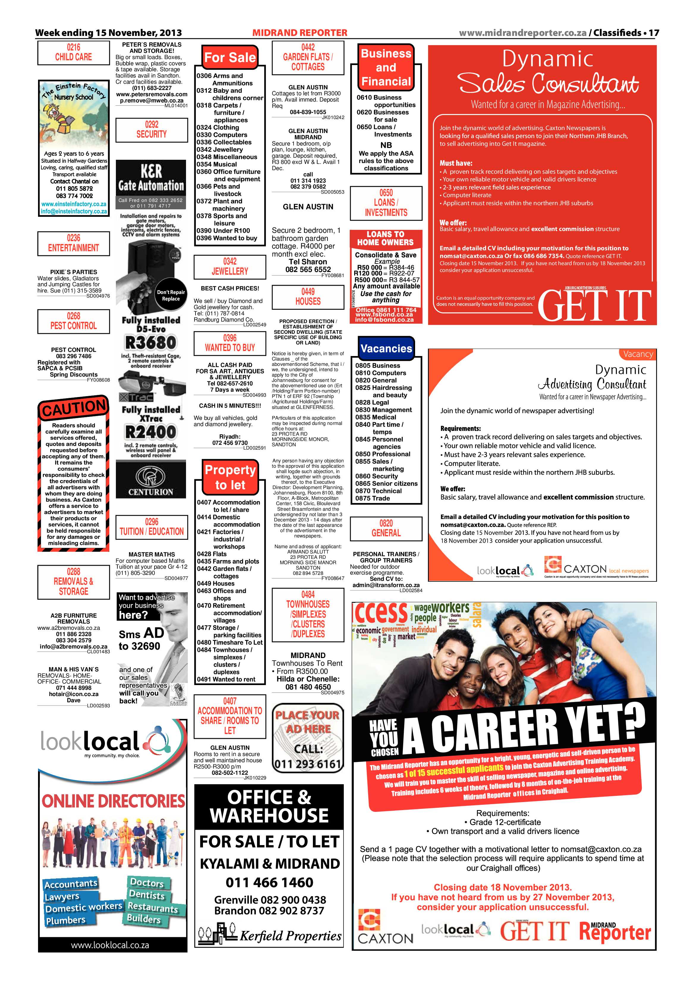 Midrand Reporter 15 November 2013 page 17