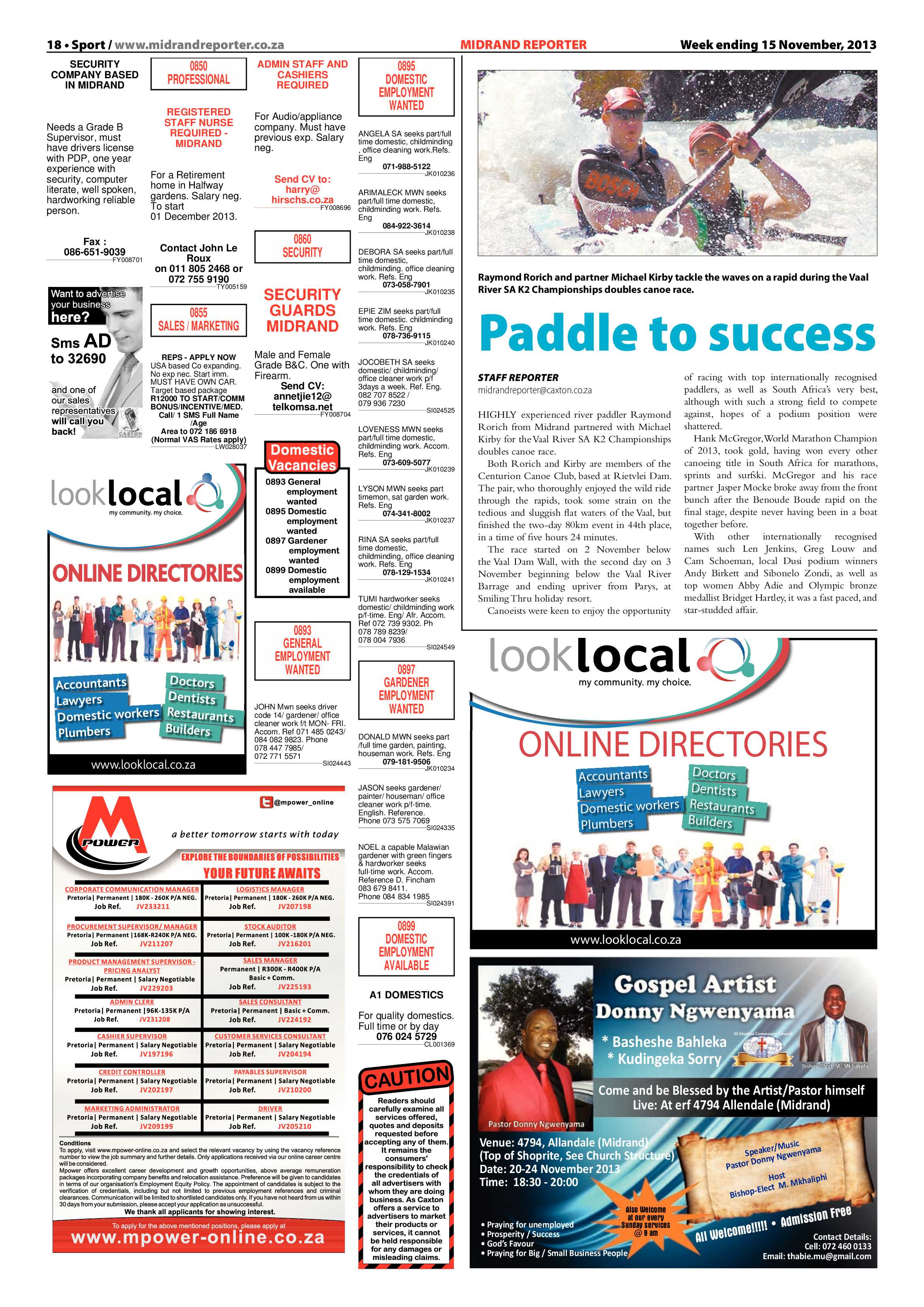 Midrand Reporter 15 November 2013 page 18