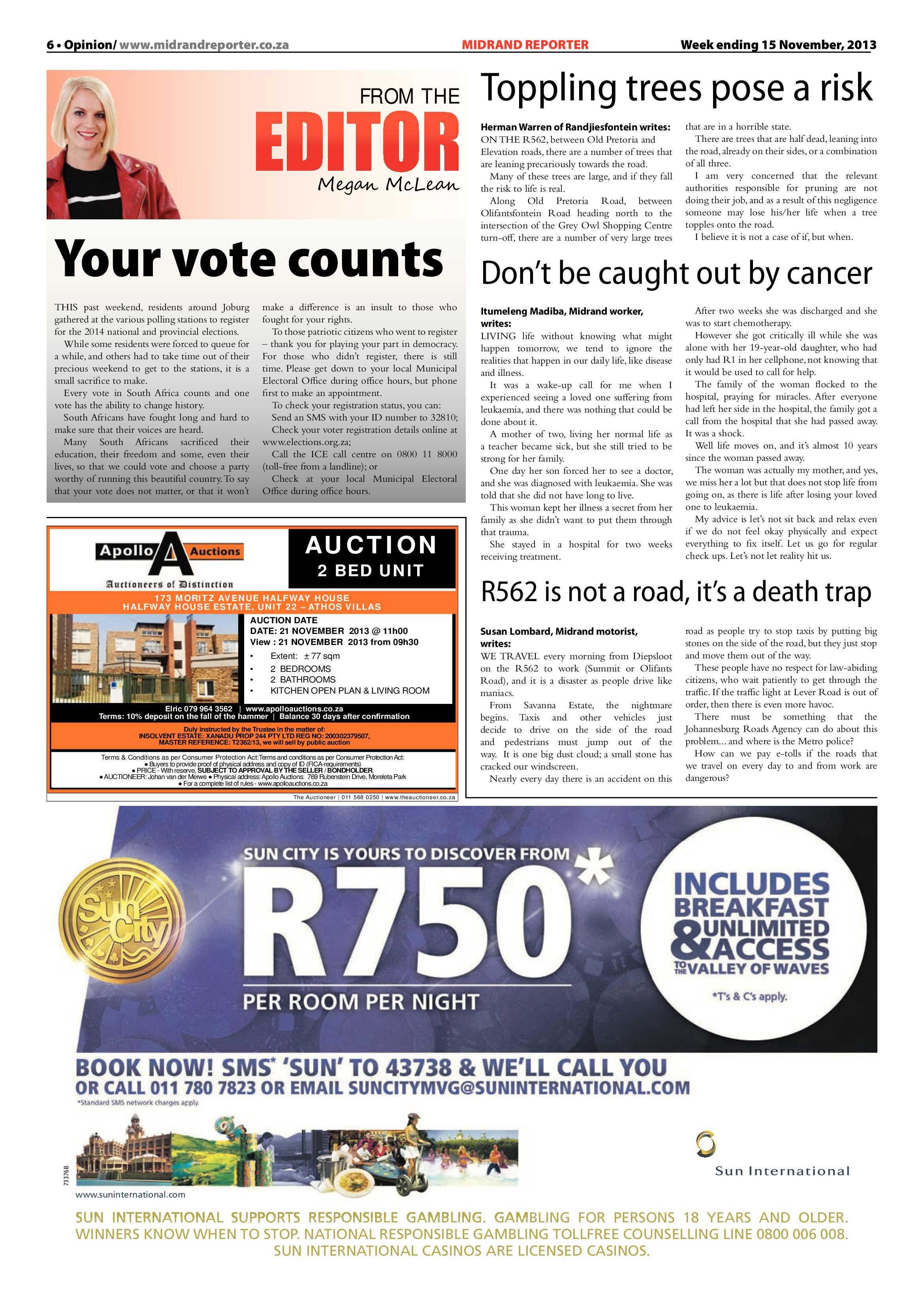 Midrand Reporter 15 November 2013 page 6