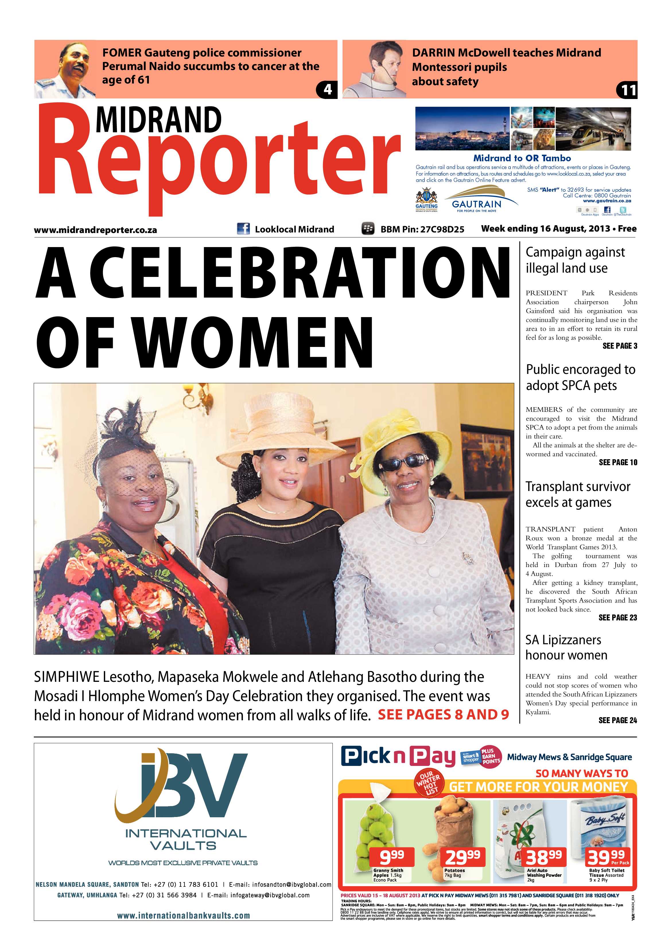 Midrand Reporter 16 August 2013 page 1