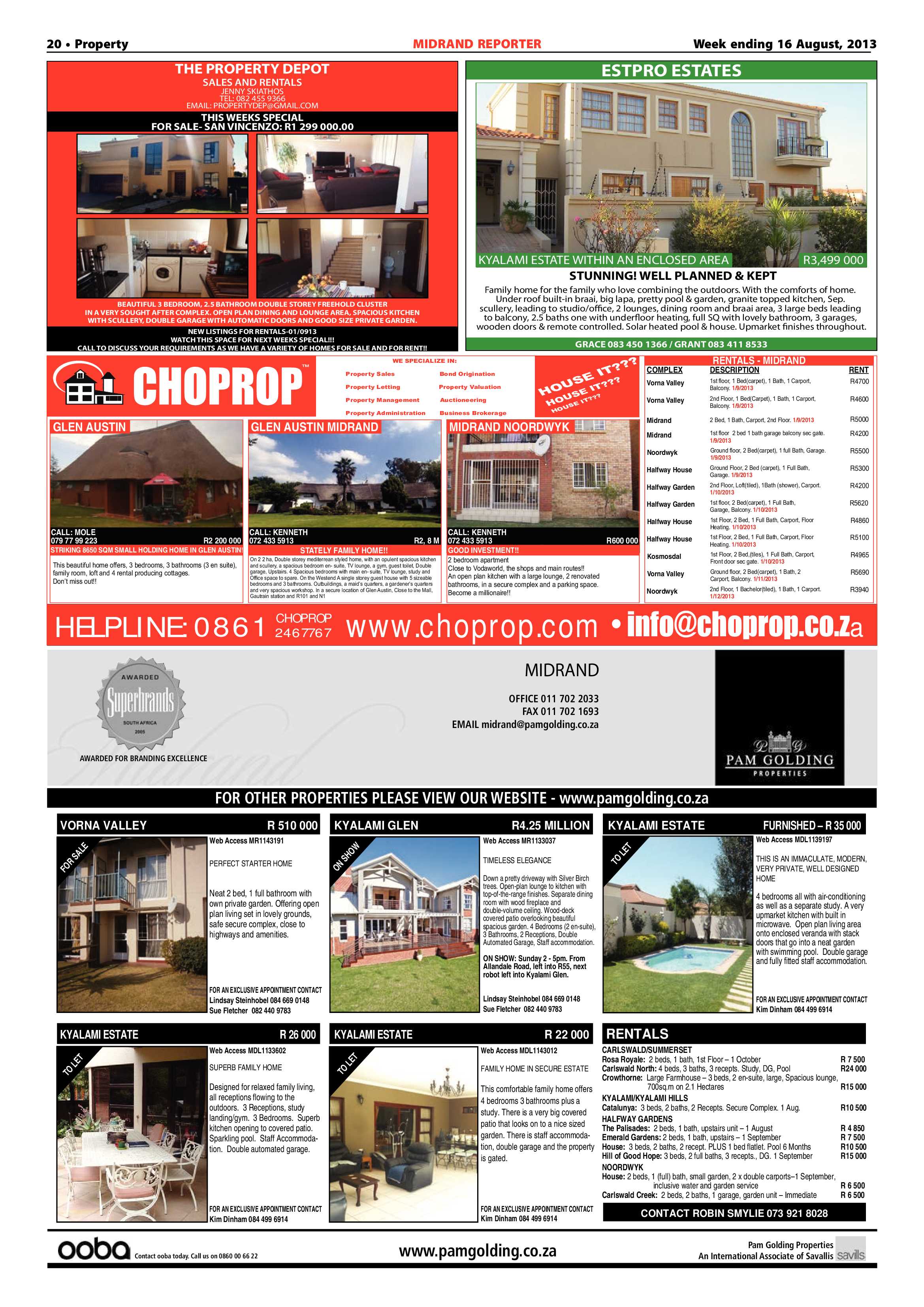 Midrand Reporter 16 August 2013 page 20