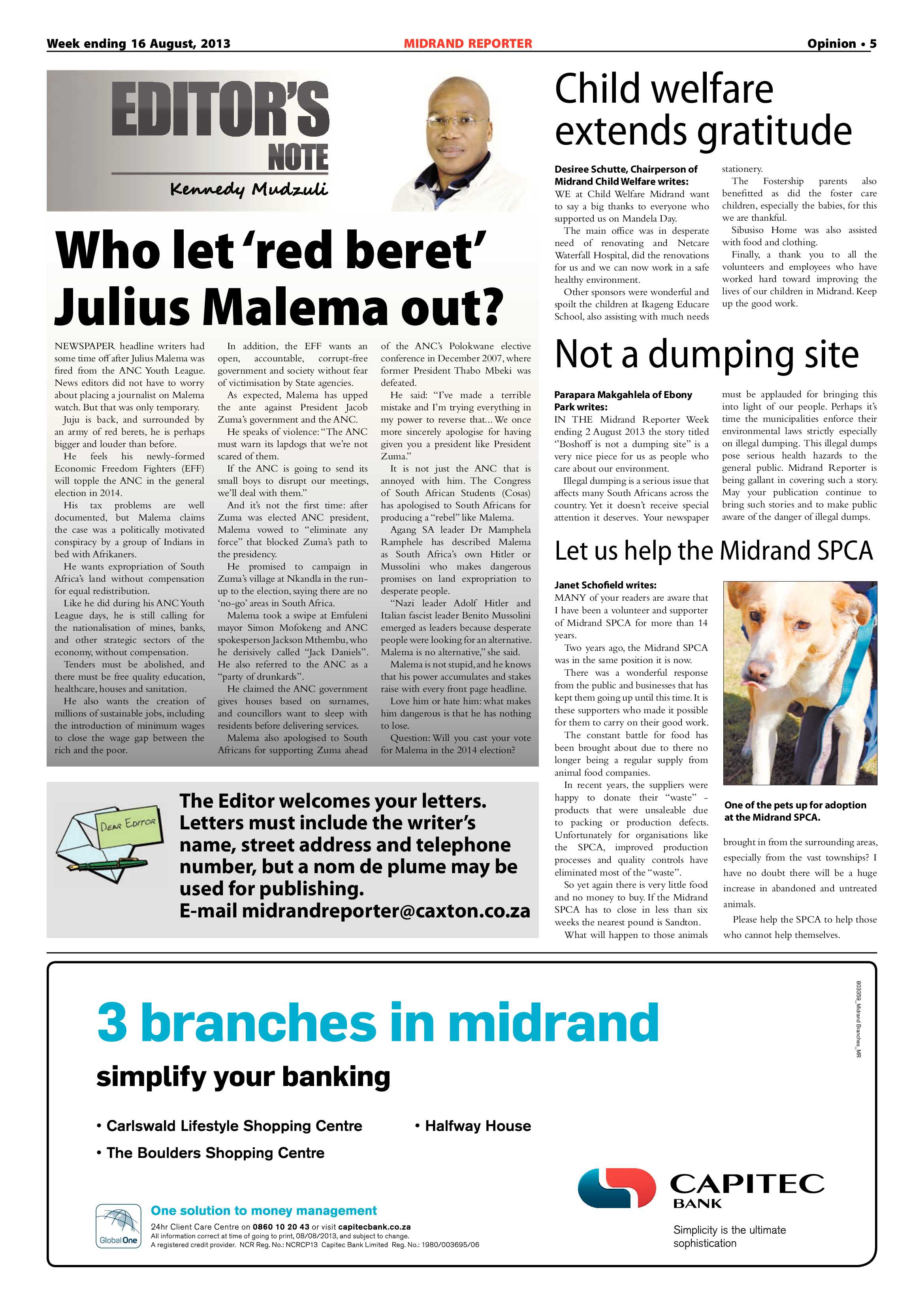 Midrand Reporter 16 August 2013 page 5