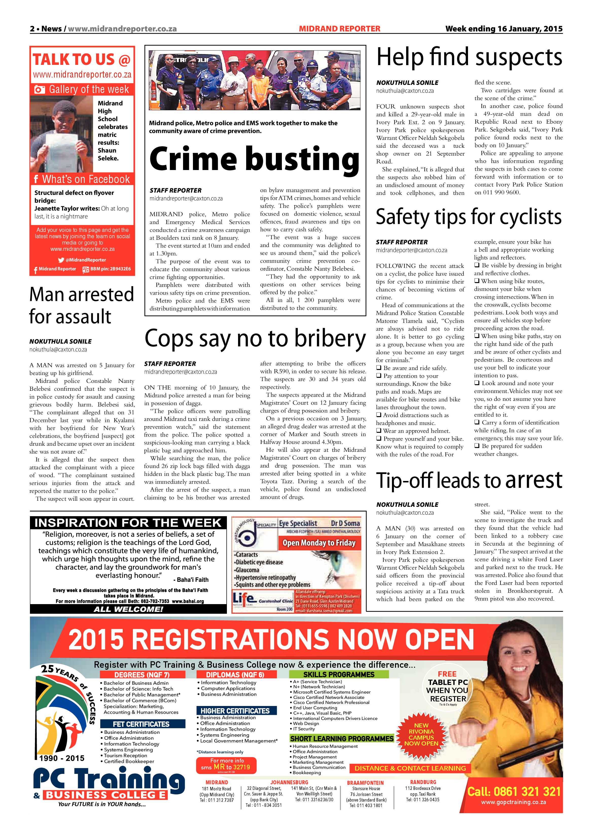 Midrand Reporter 16 January 2015 page 2