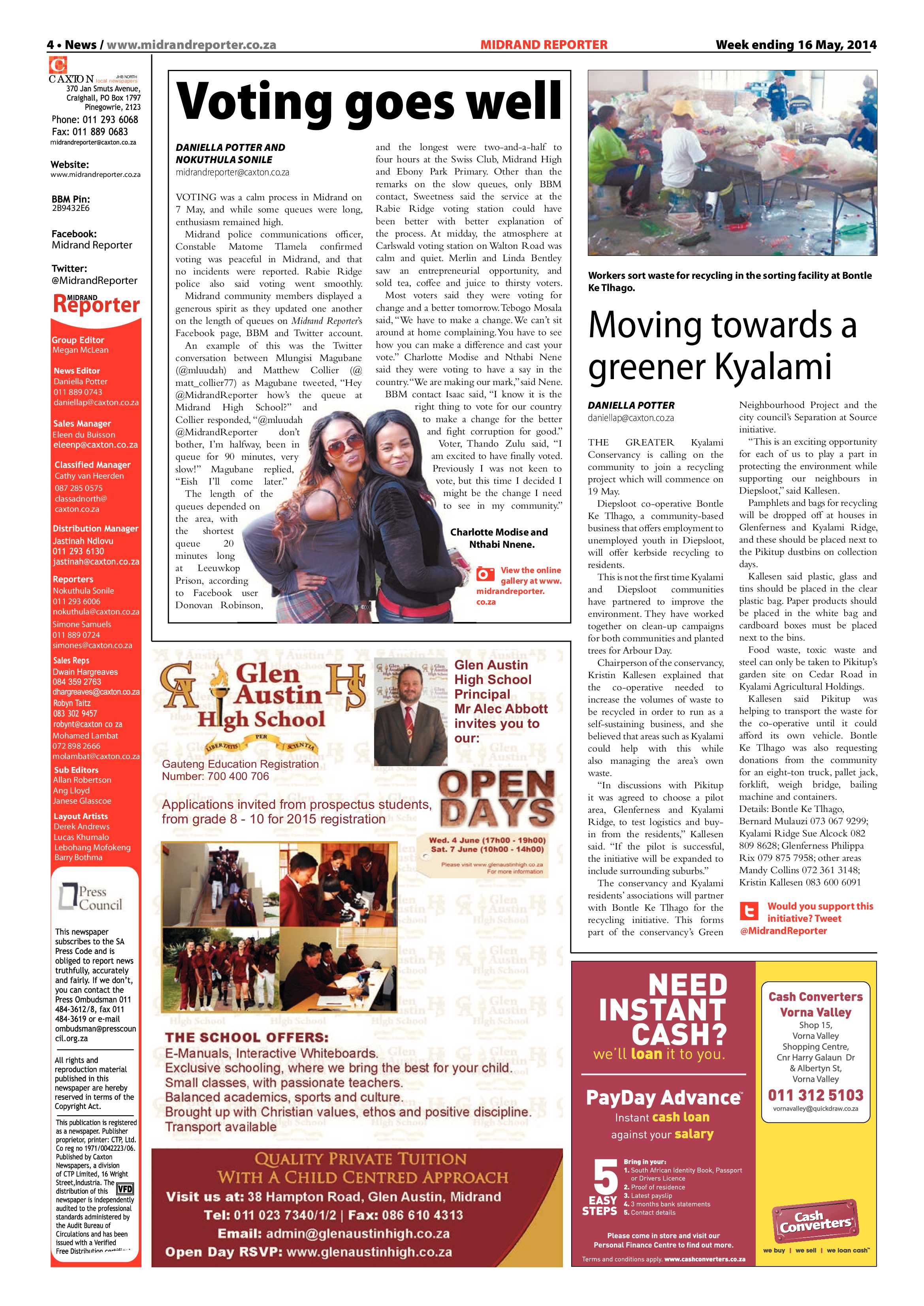 Midrand Reporter 16 May 2014 page 4