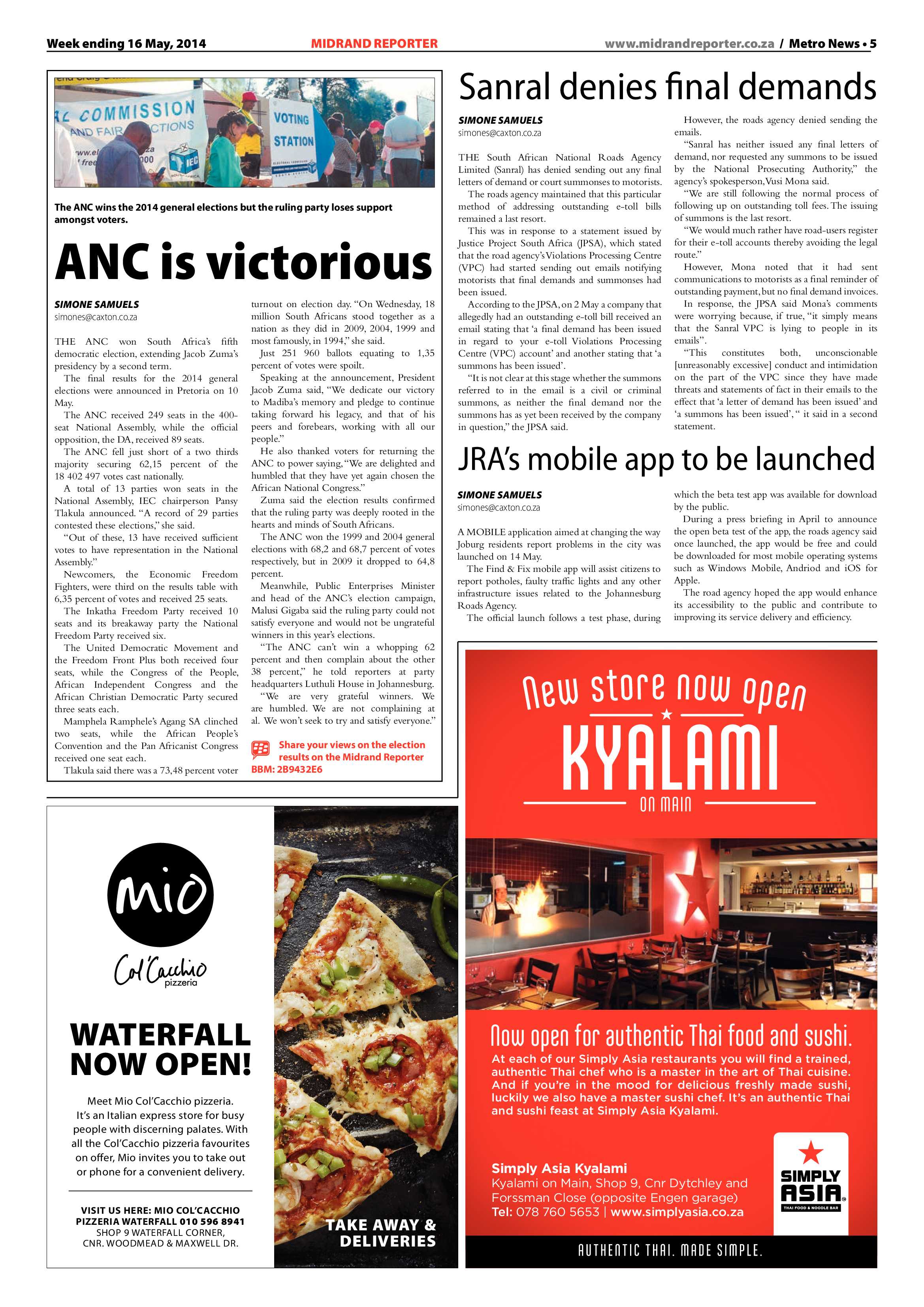 Midrand Reporter 16 May 2014 page 5