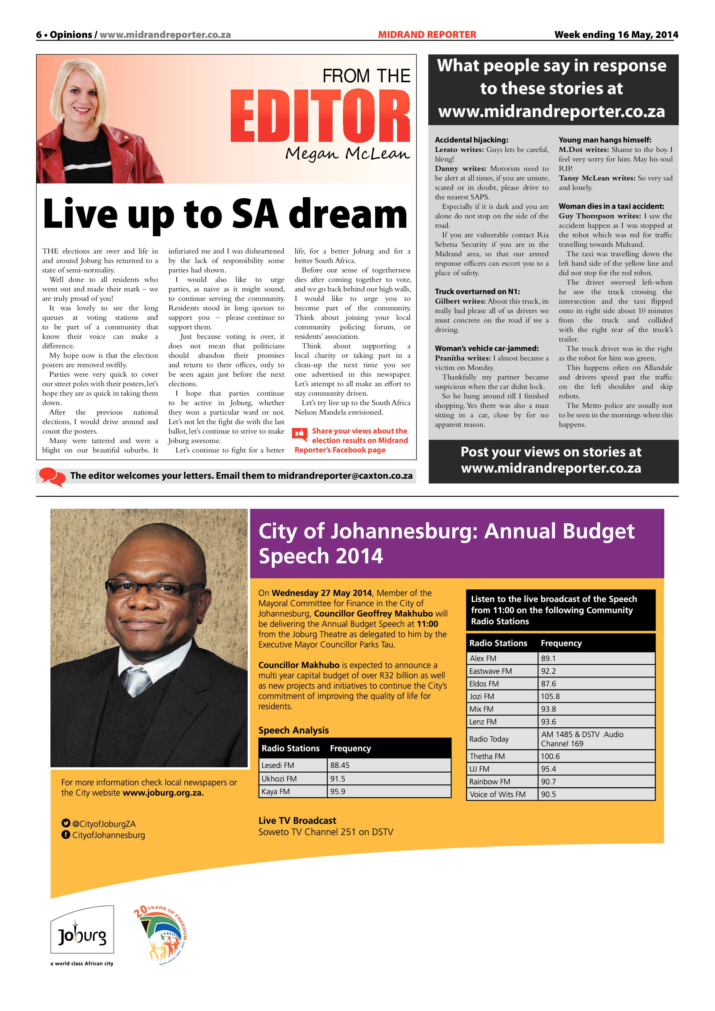 Midrand Reporter 16 May 2014 page 6