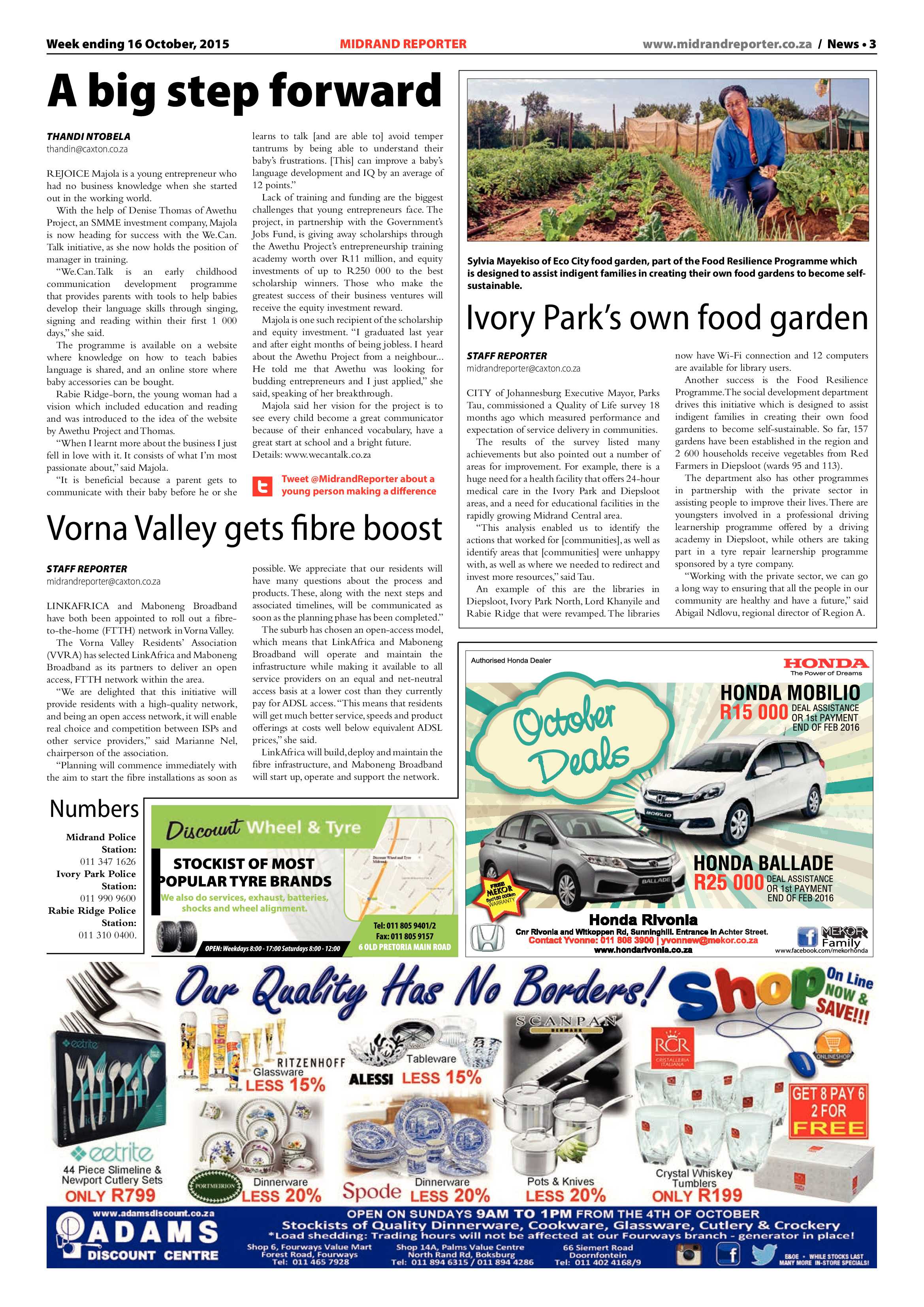 Midrand Reporter 16 October 2015 page 3