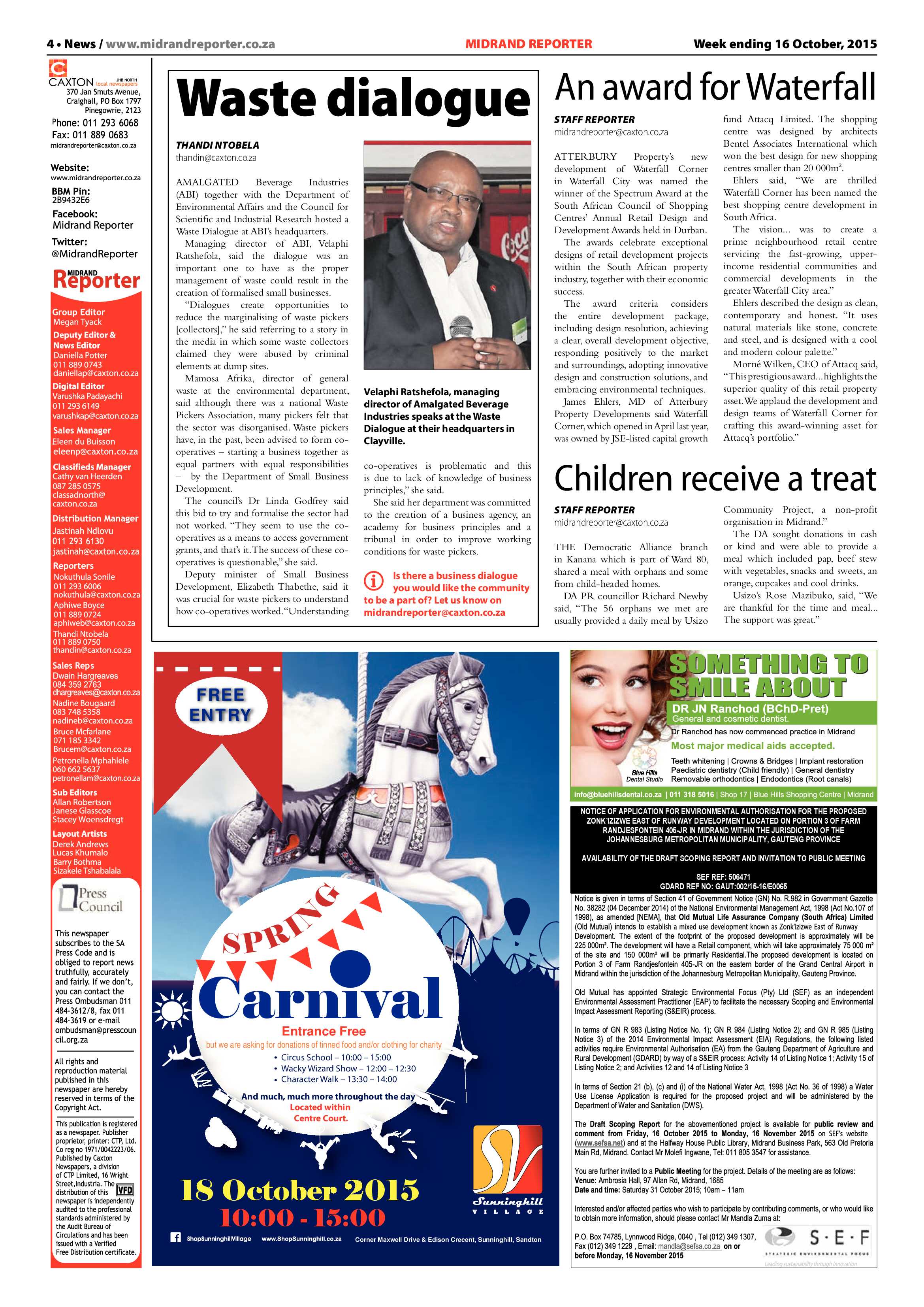 Midrand Reporter 16 October 2015 page 4