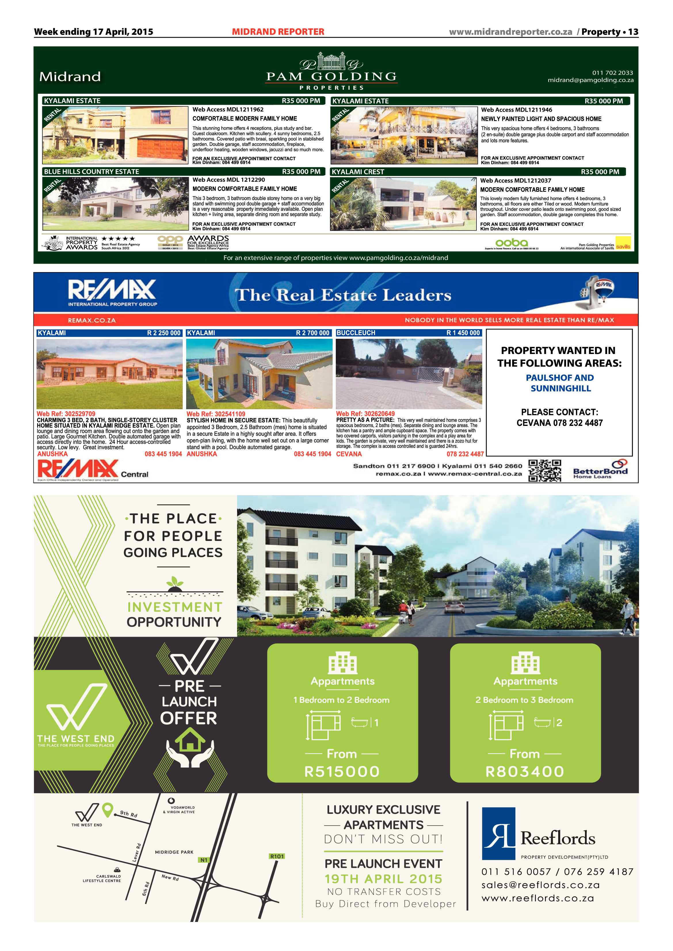 Midrand Reporter 17 April 2015 page 13