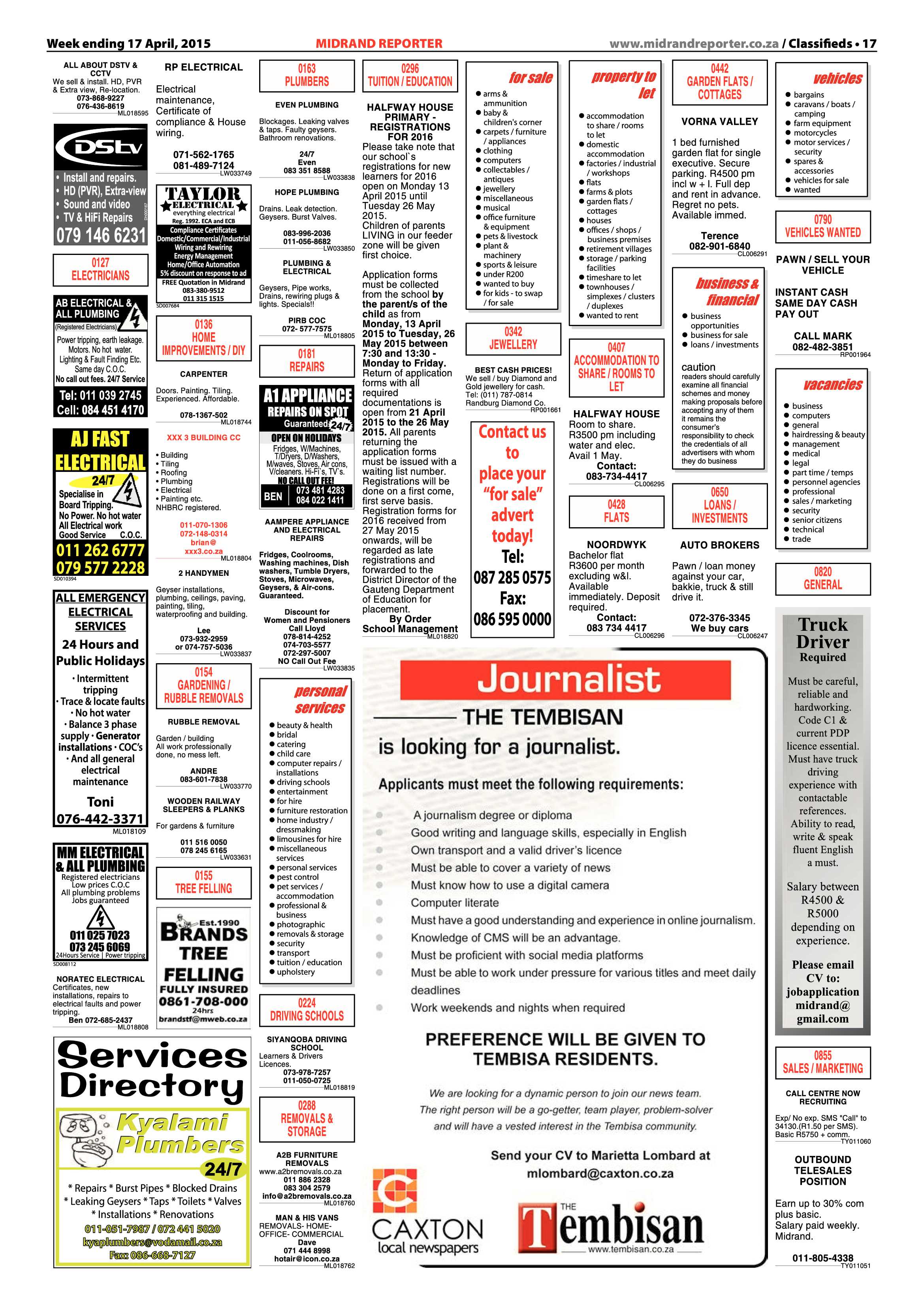 Midrand Reporter 17 April 2015 page 17