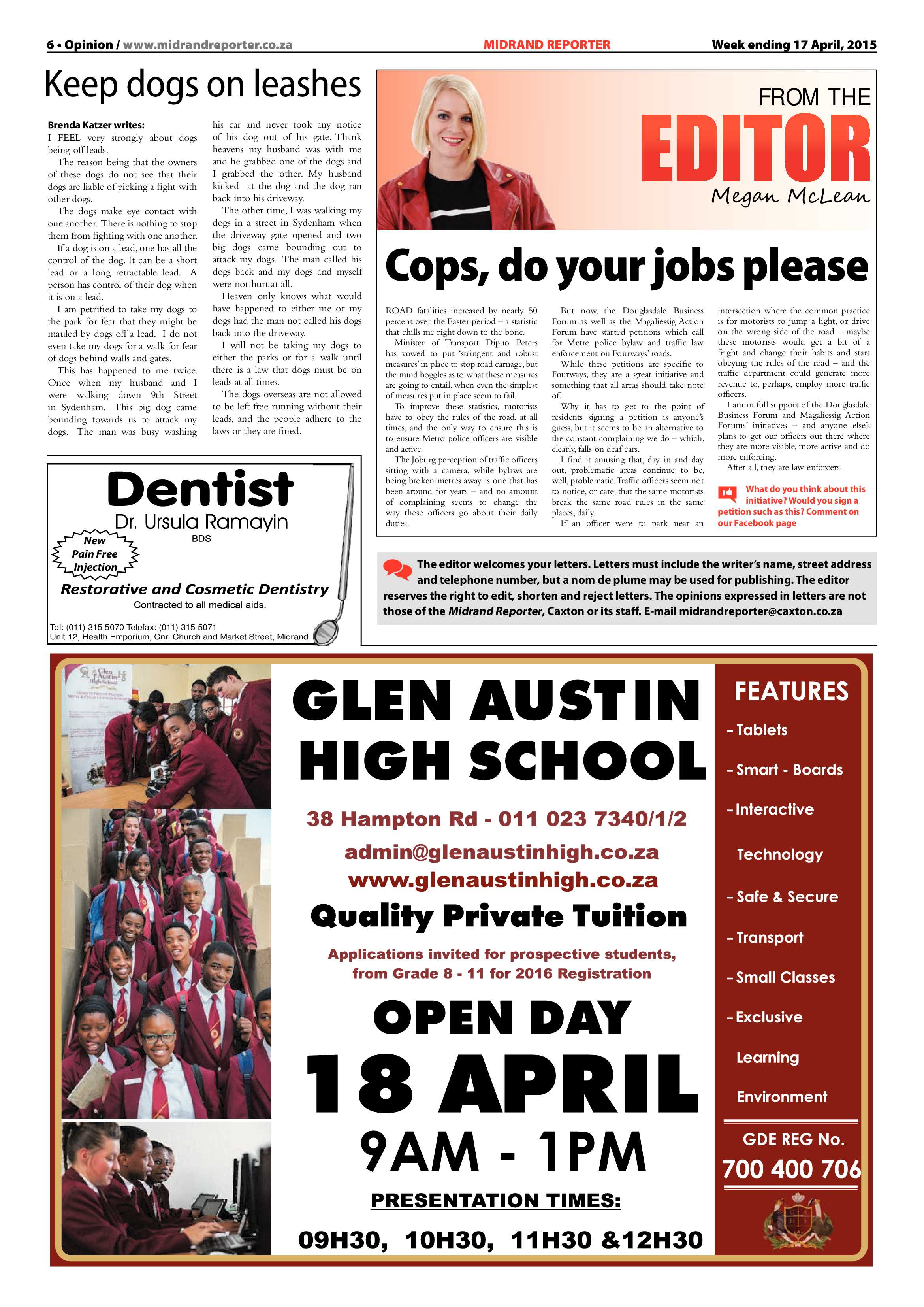 Midrand Reporter 17 April 2015 page 6