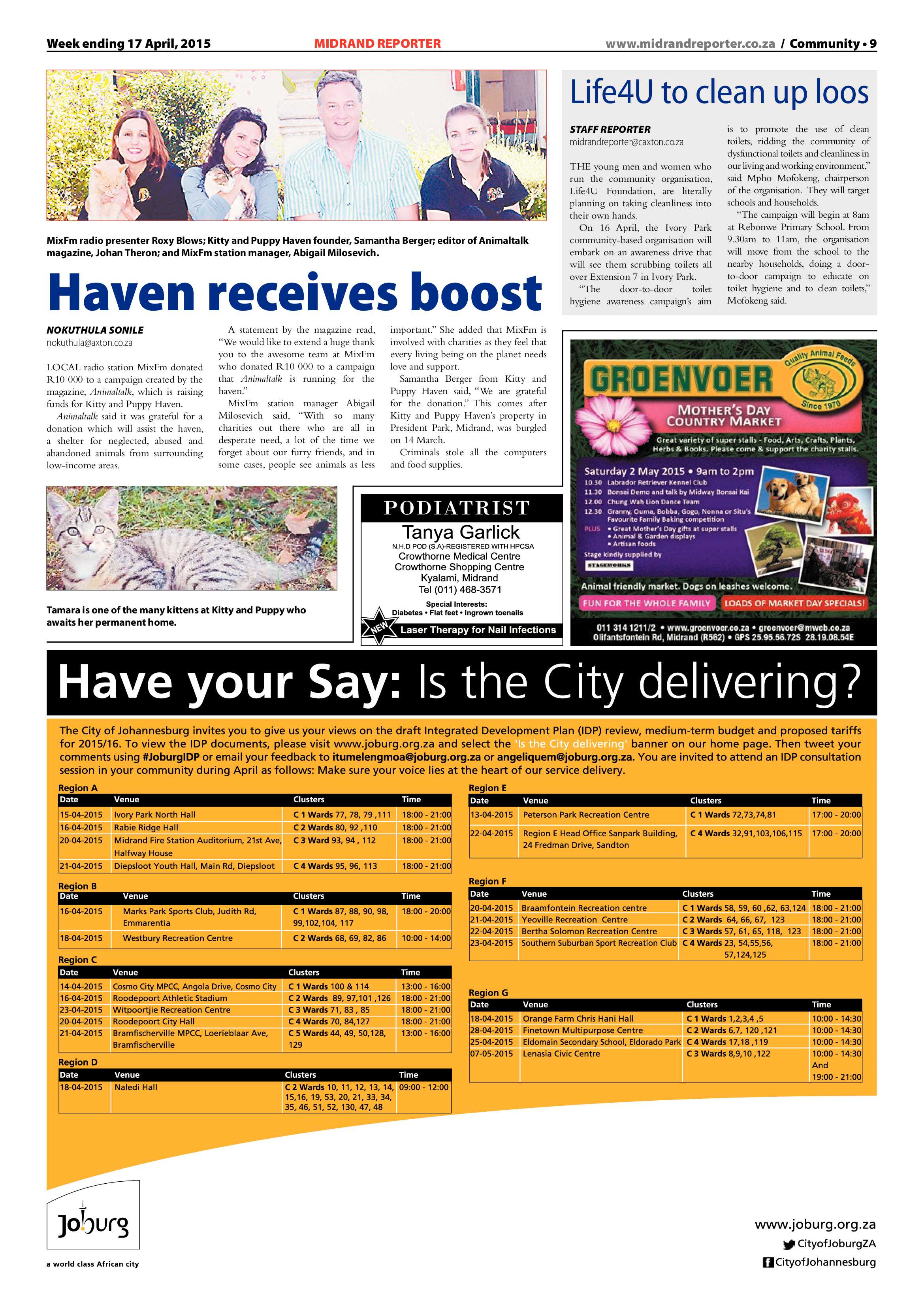 Midrand Reporter 17 April 2015 page 9