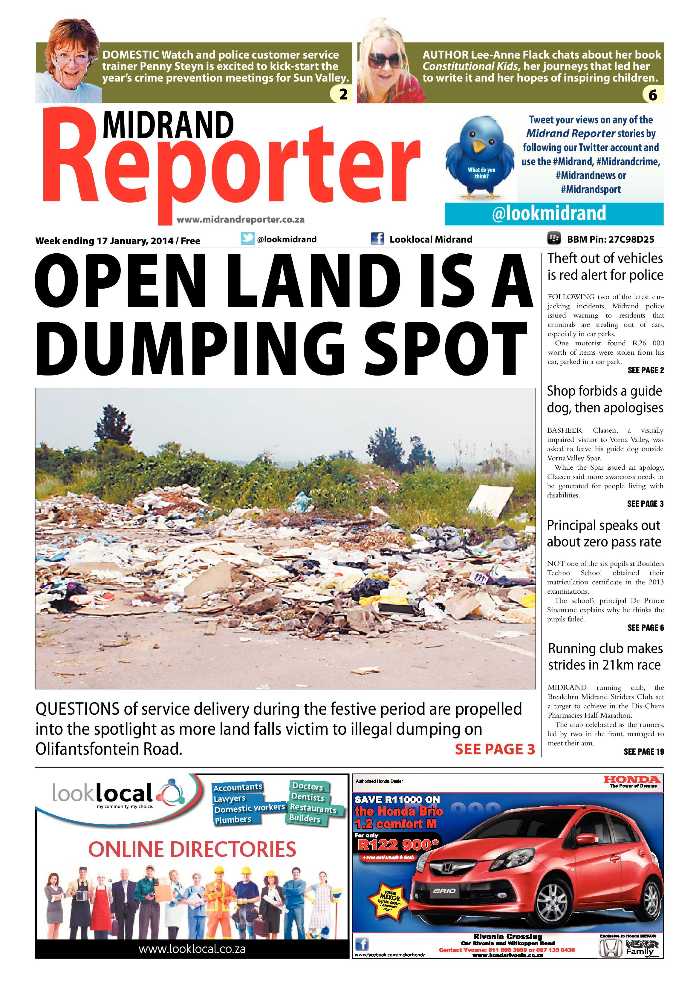 Midrand Reporter 17 January 2014 page 1