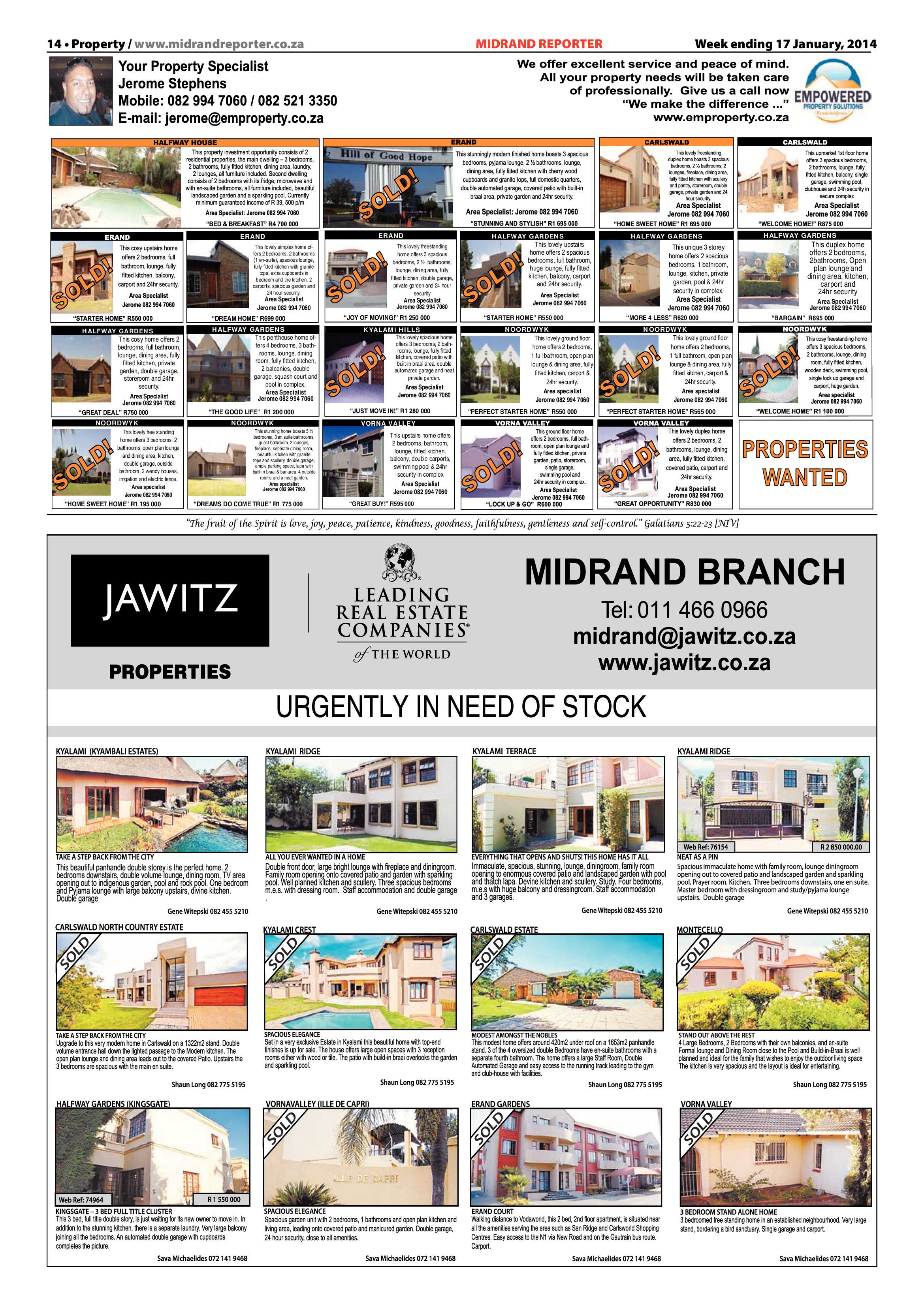 Midrand Reporter 17 January 2014 page 14