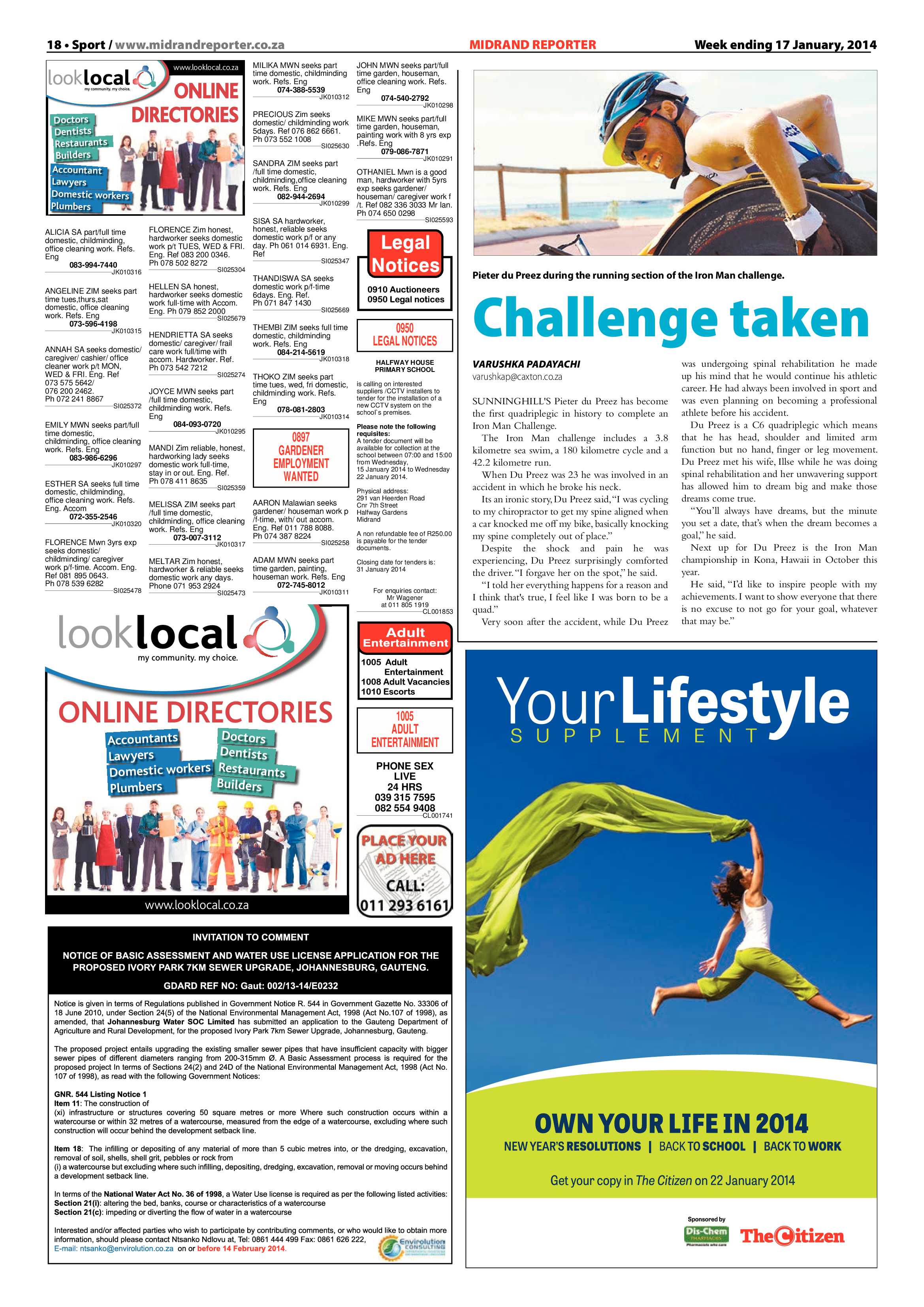 Midrand Reporter 17 January 2014 page 18