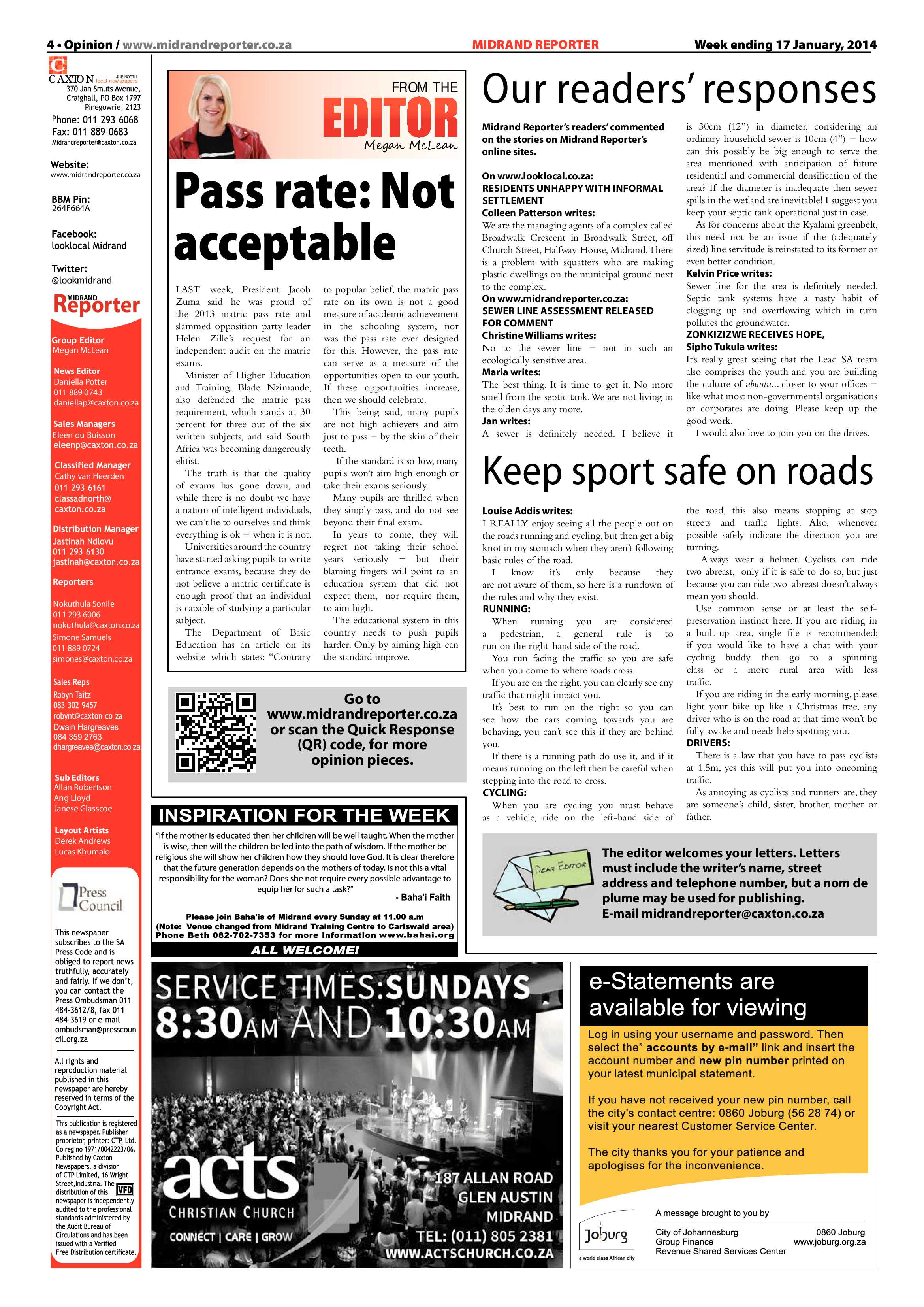 Midrand Reporter 17 January 2014 page 4