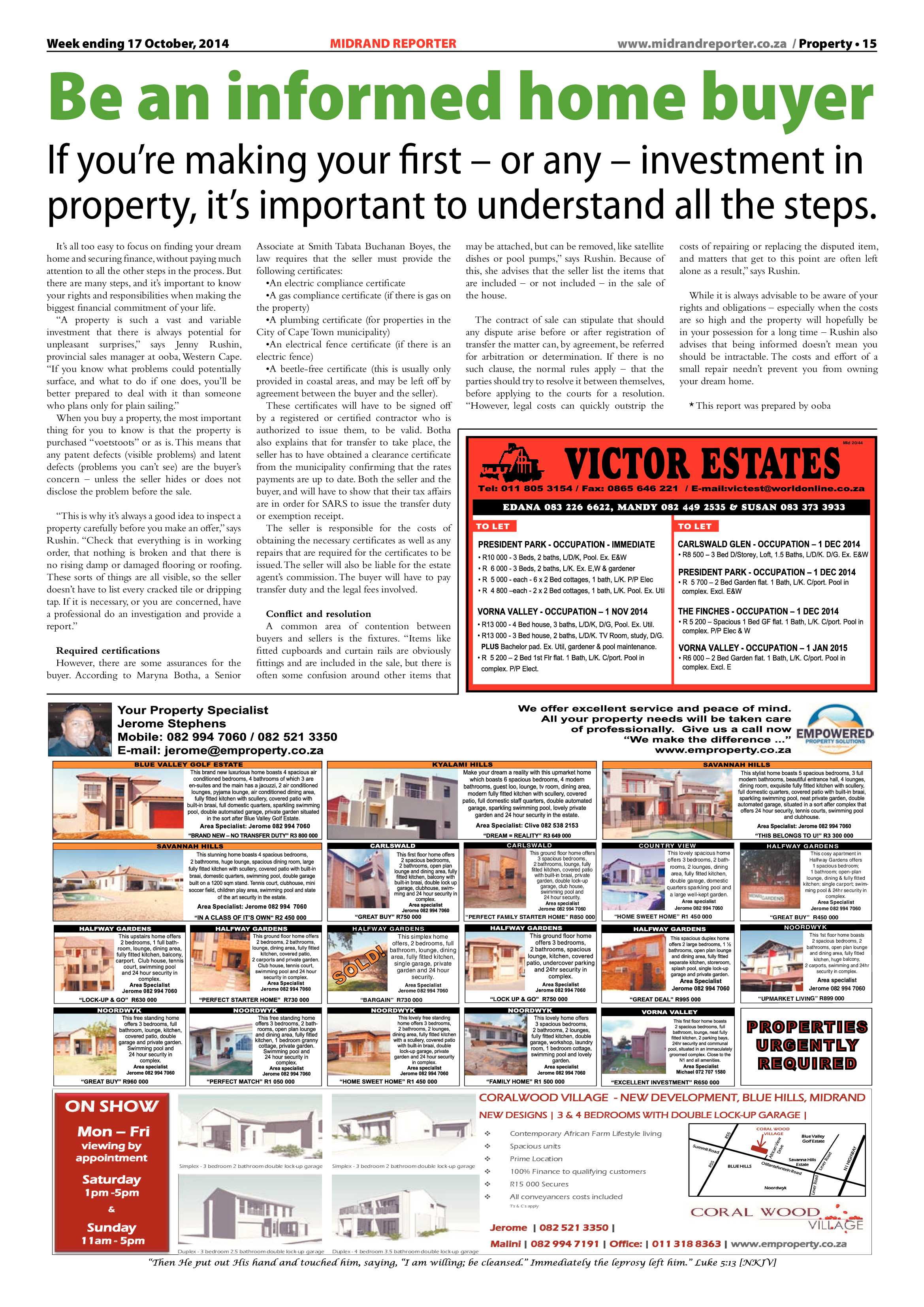 Midrand Reporter 17 October 2014 page 15