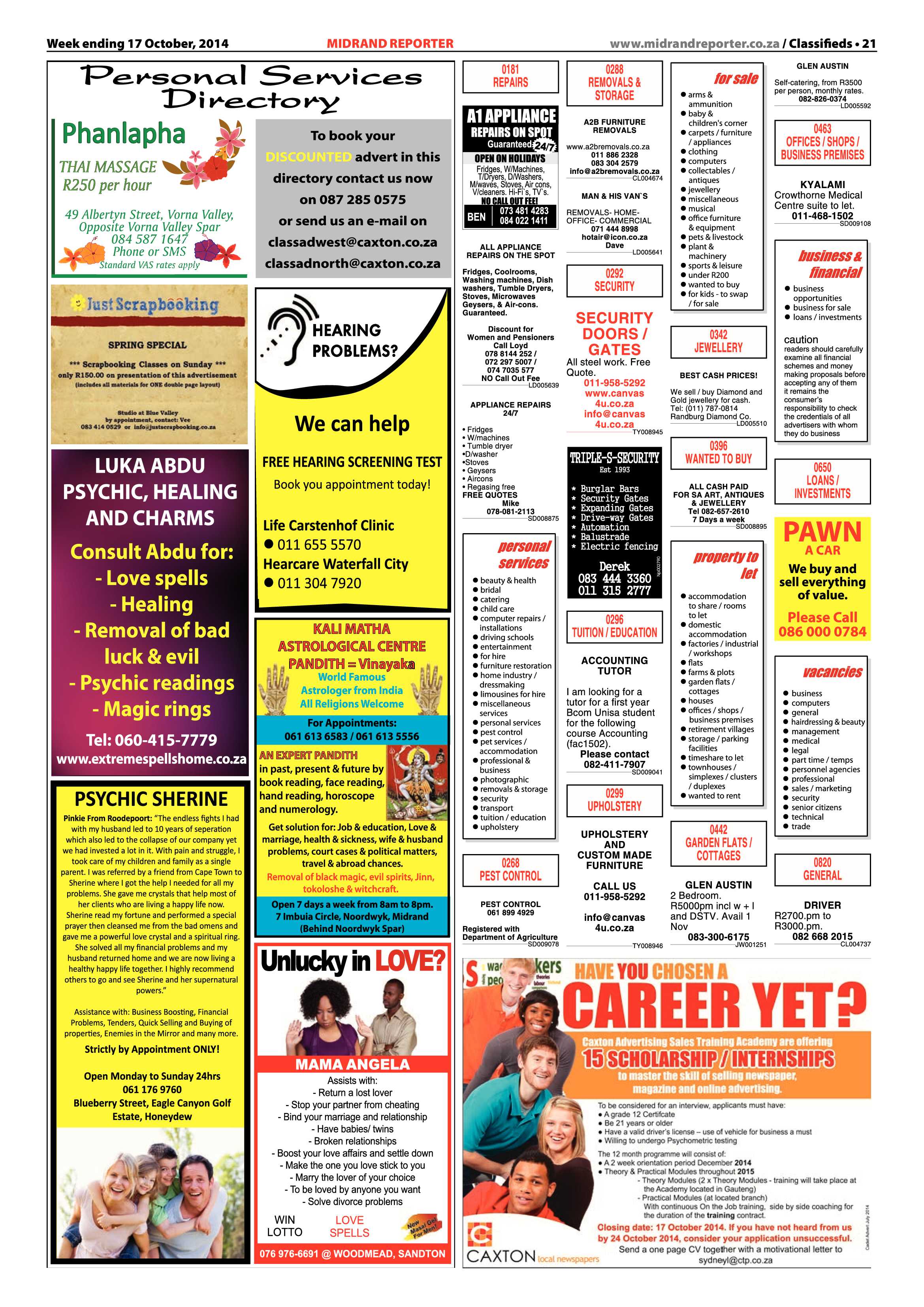 Midrand Reporter 17 October 2014 page 21
