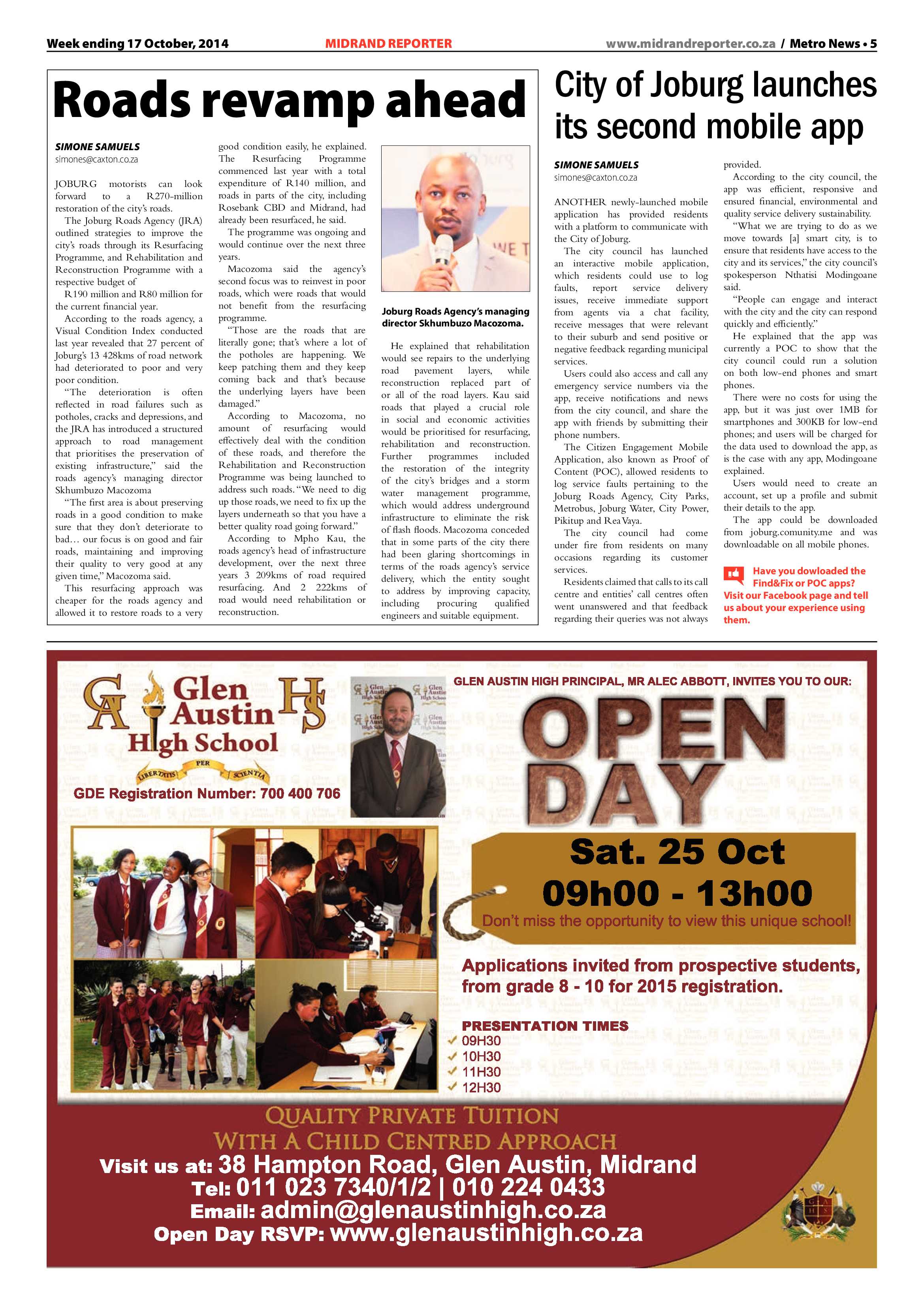 Midrand Reporter 17 October 2014 page 5